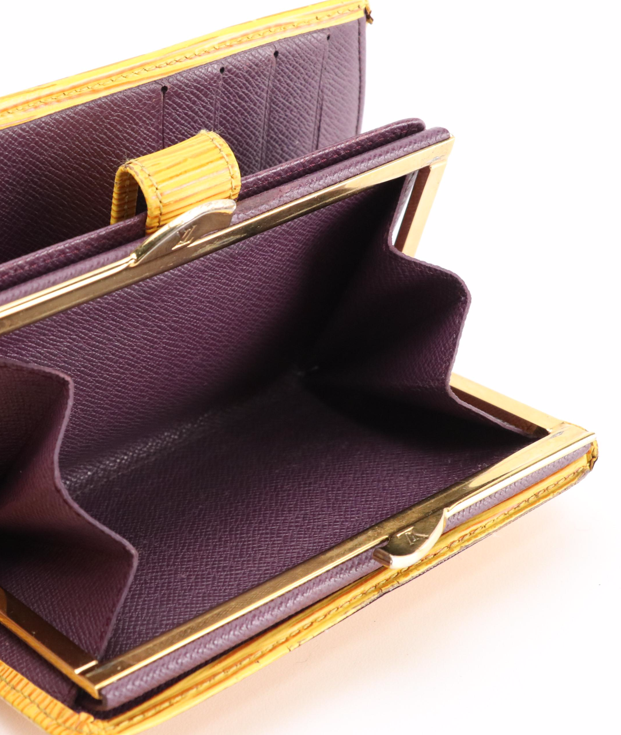 Louis Vuitton Viennois Wallet and Card Case in Tassil Yellow Epi Leather