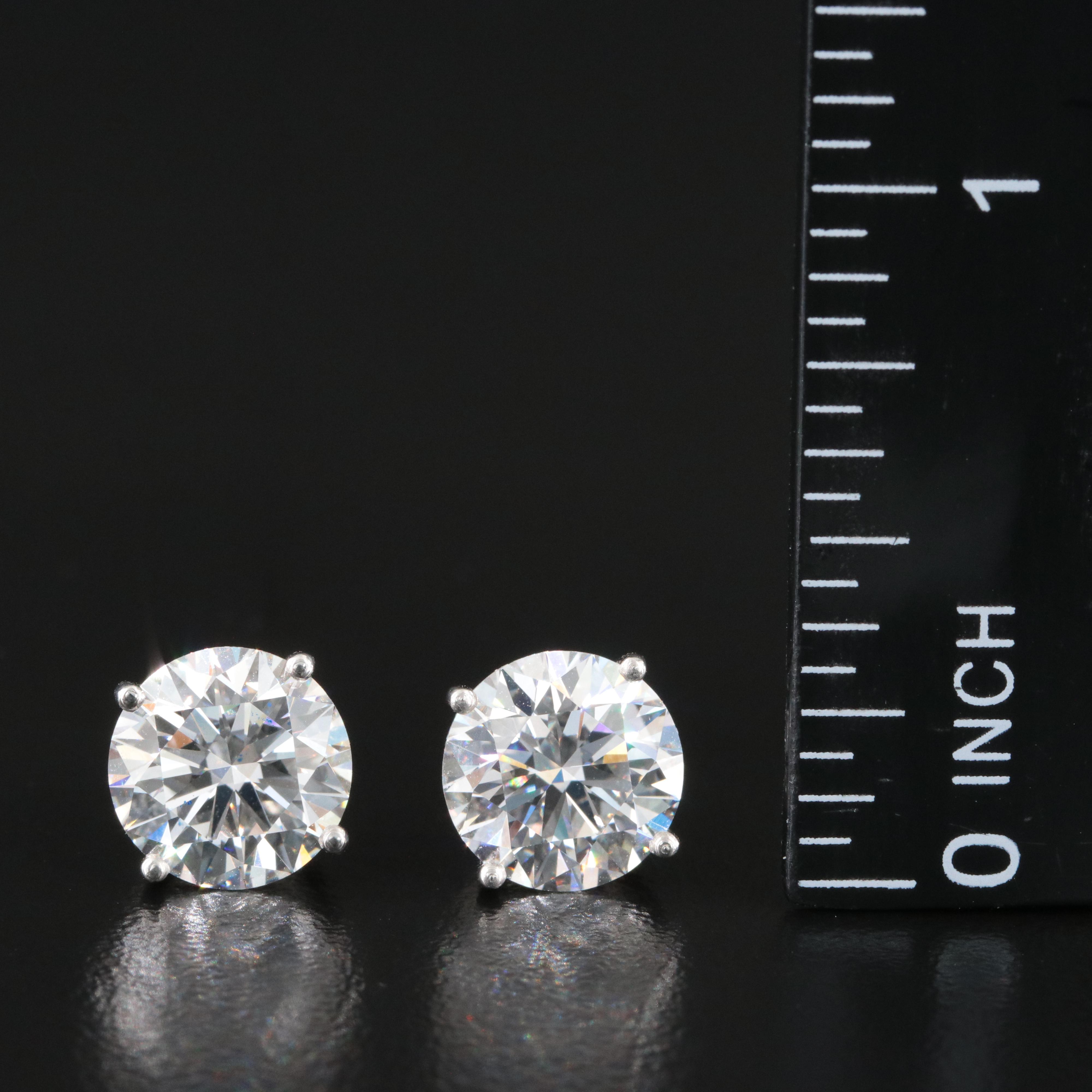 Platinum 5.16 CTW Lab Grown Diamond Stud Earrings with IGI Reports