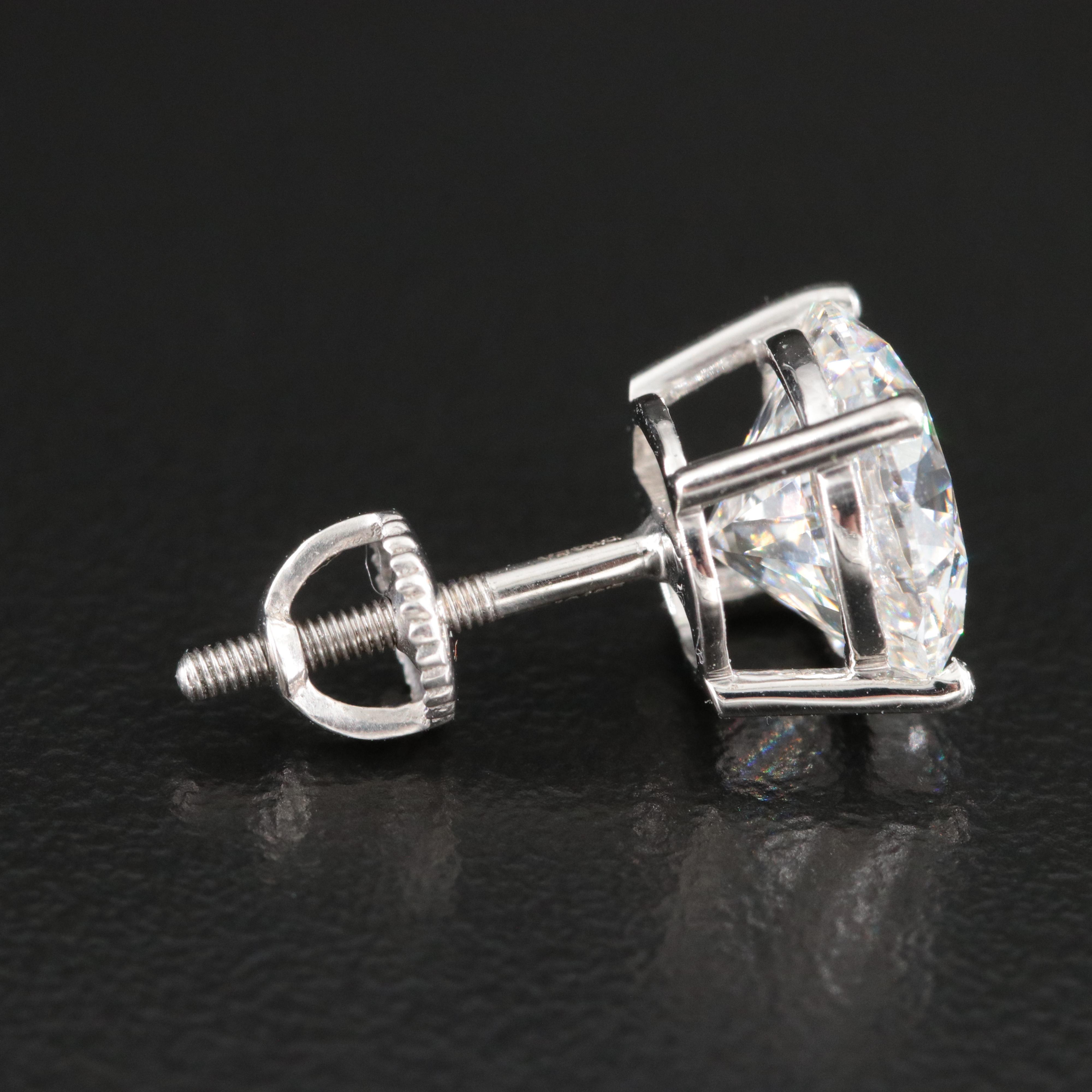 Platinum 5.16 CTW Lab Grown Diamond Stud Earrings with IGI Reports