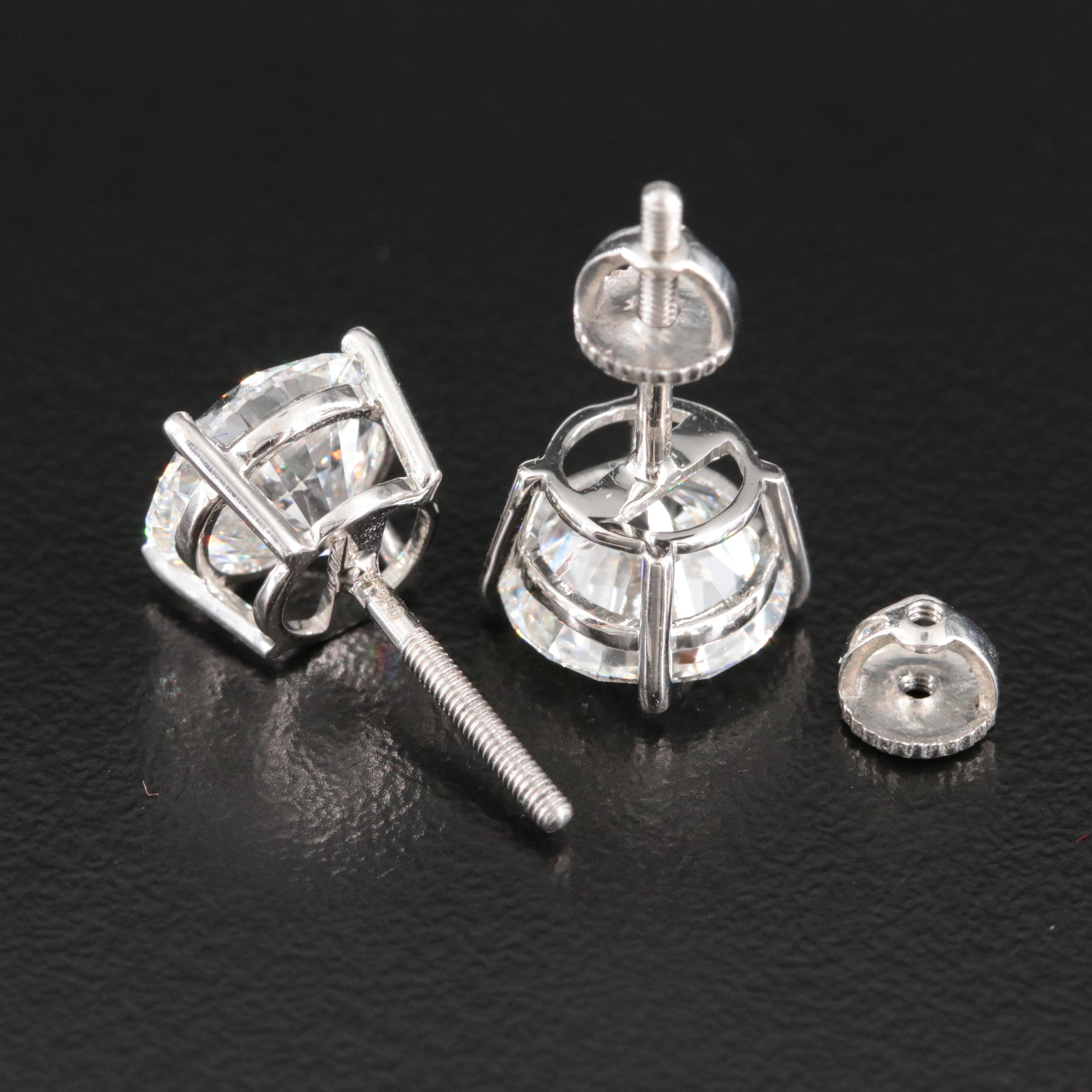 Platinum 5.16 CTW Lab Grown Diamond Stud Earrings with IGI Reports