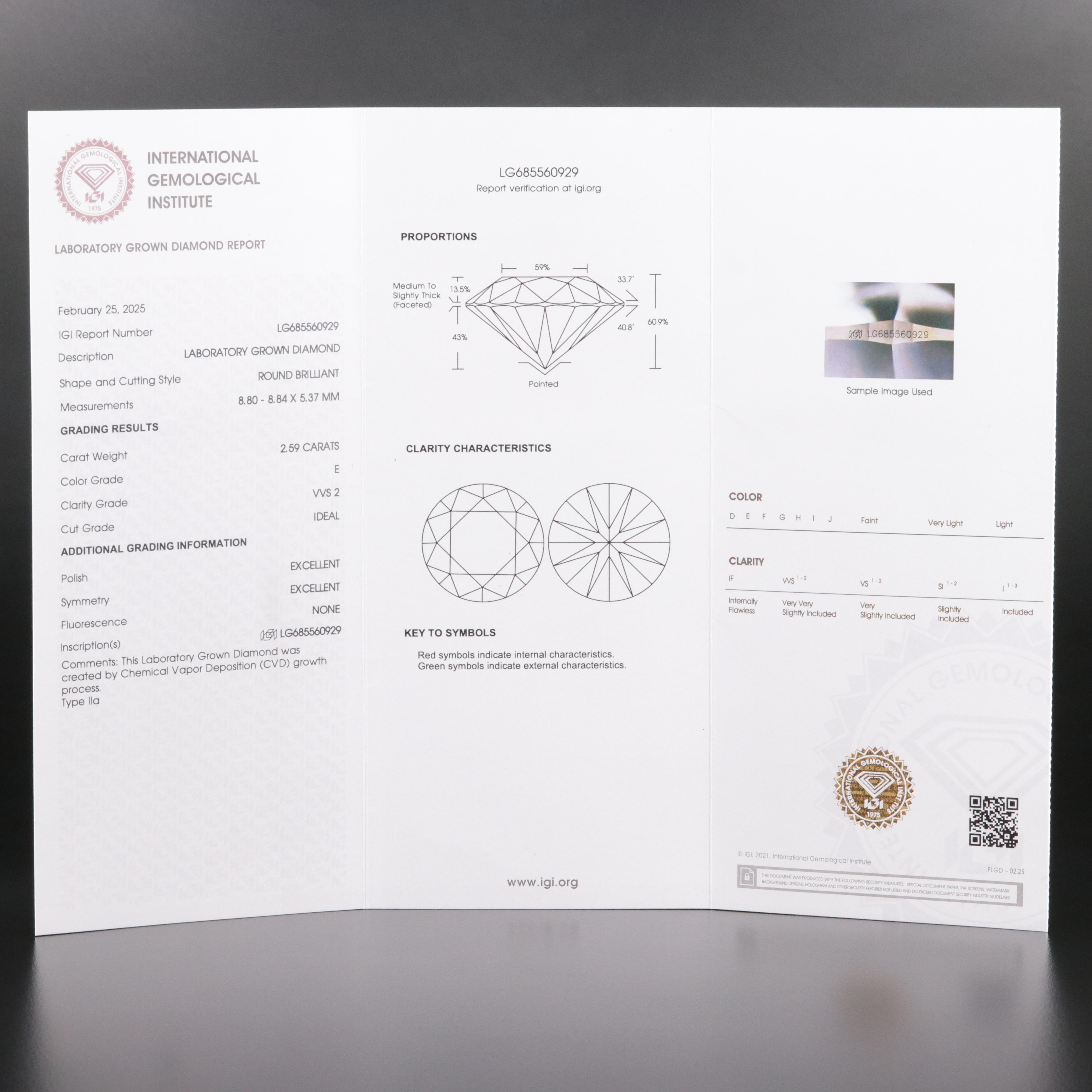 Platinum 5.16 CTW Lab Grown Diamond Stud Earrings with IGI Reports