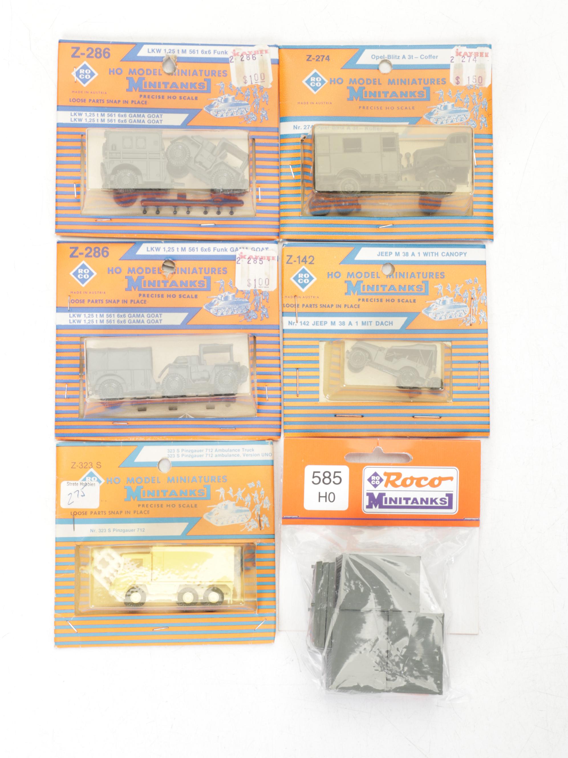 Twenty-Five Roco "Minitanks" HO Scale Model Military Vehicles