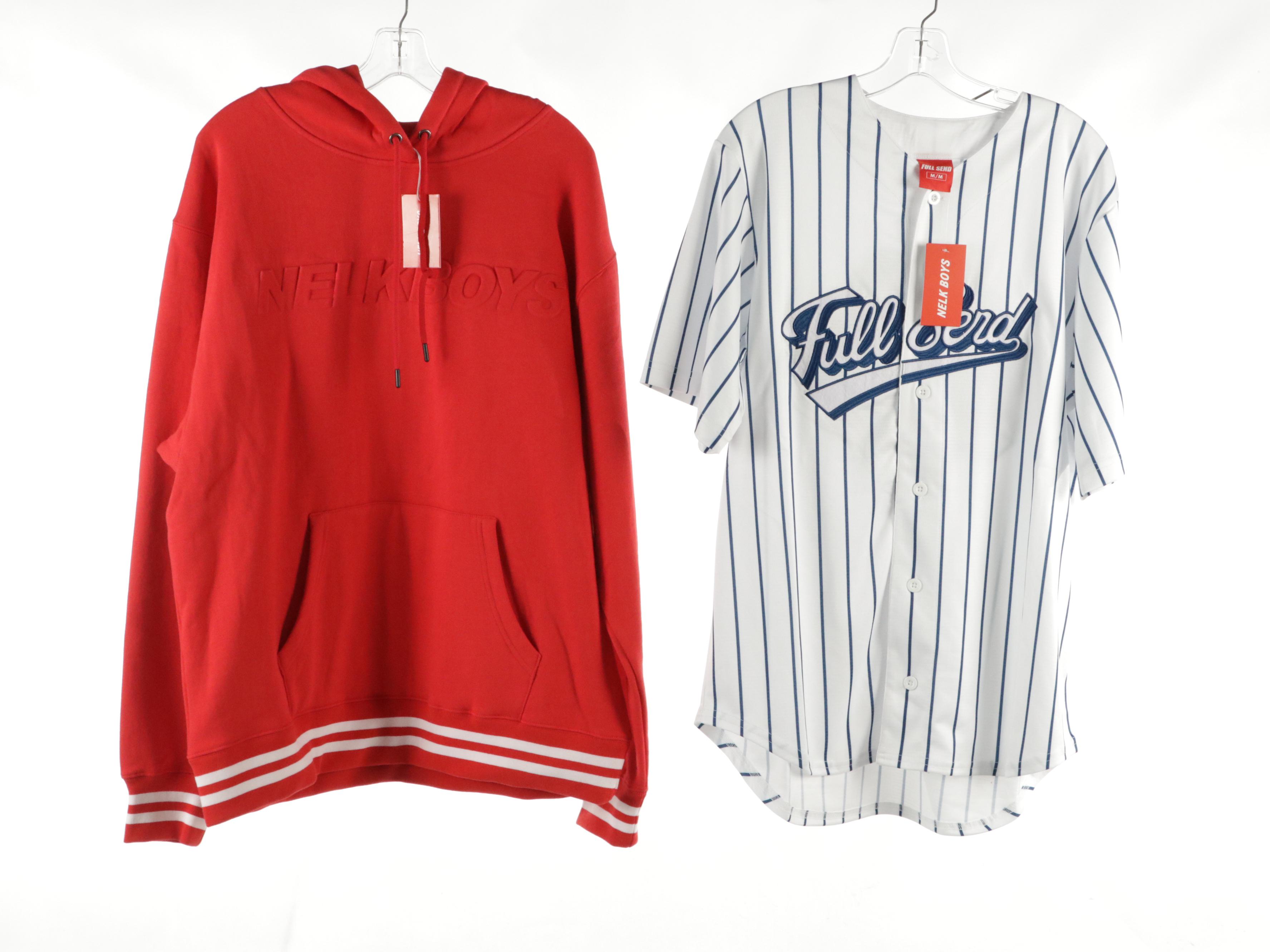 Men's Full Send Polo Shirt, T-Shirt, "Nelk Boys" Hoodie and Jersey, With Tags