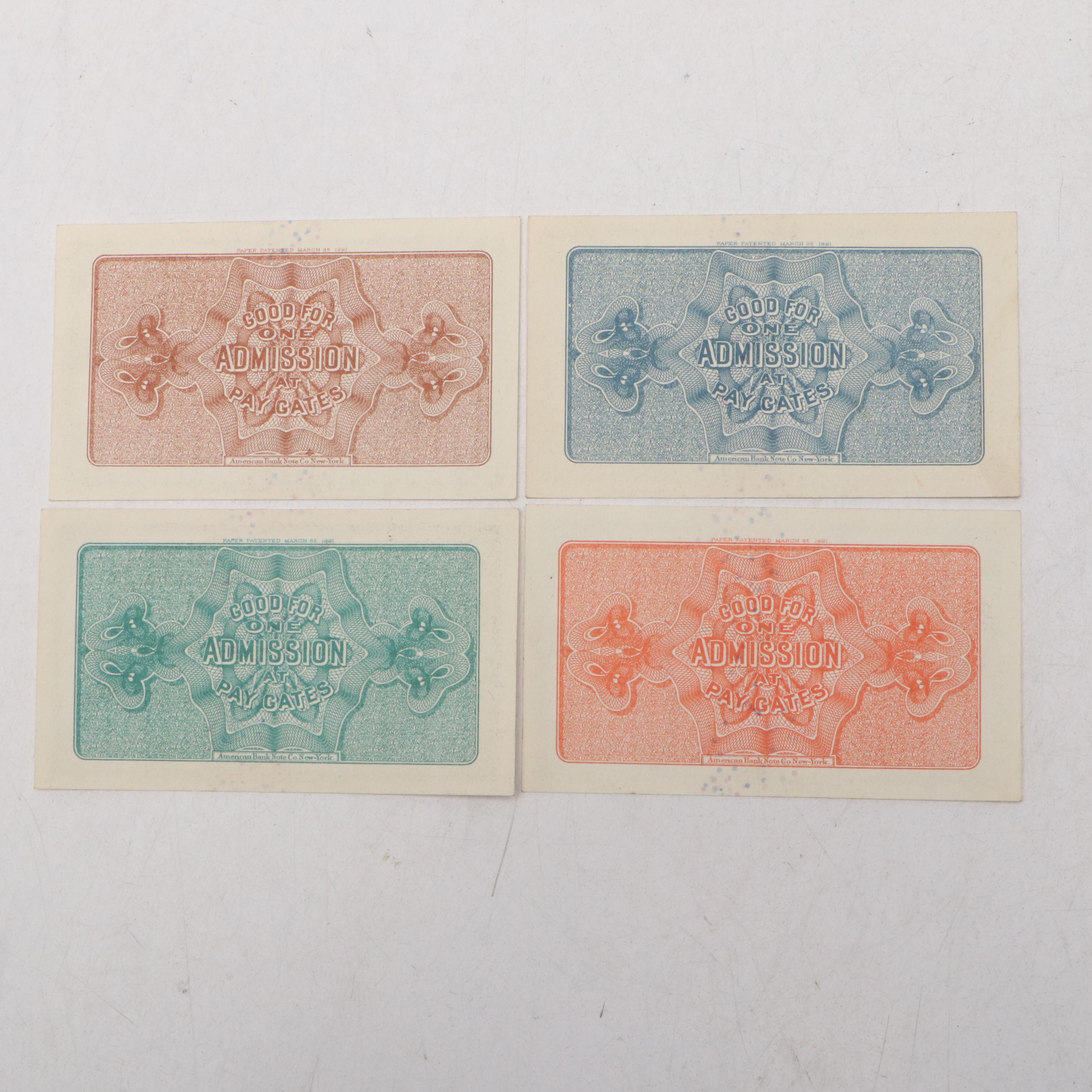 World's Columbian Exposition Tickets, 1893