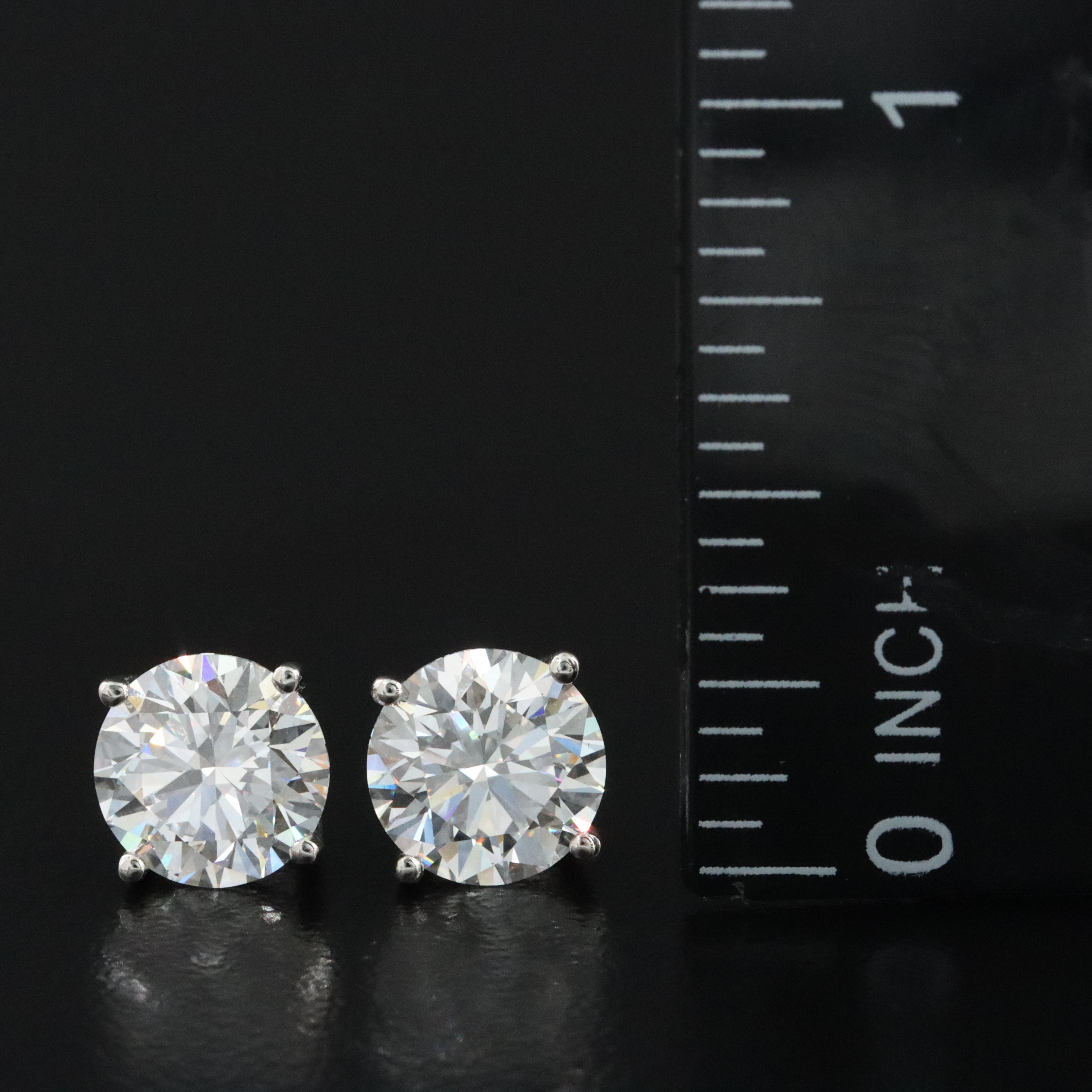 Platinum 3.53 CTW Lab Grown Diamond Stud Earrings with IGI Reports