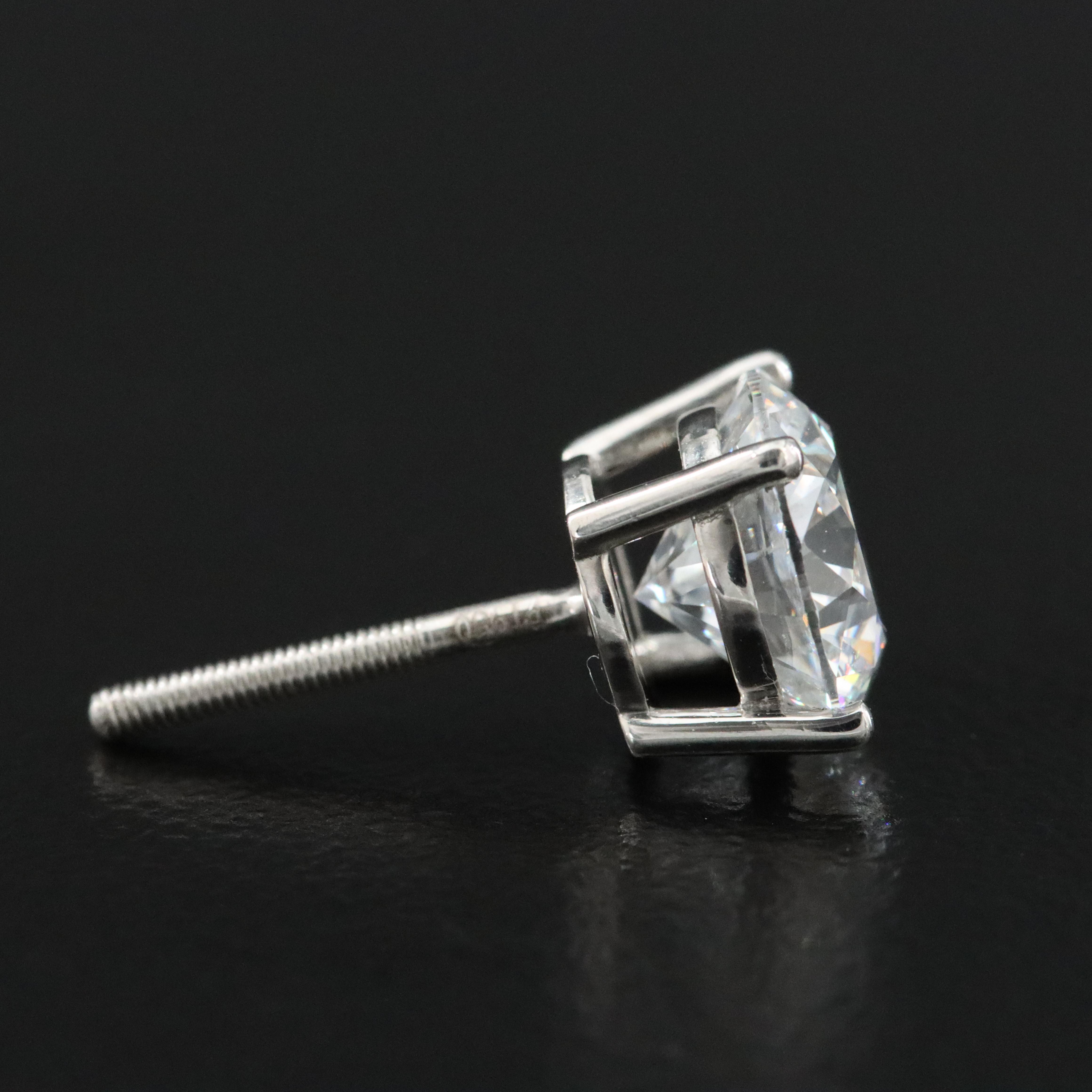 Platinum 3.53 CTW Lab Grown Diamond Stud Earrings with IGI Reports