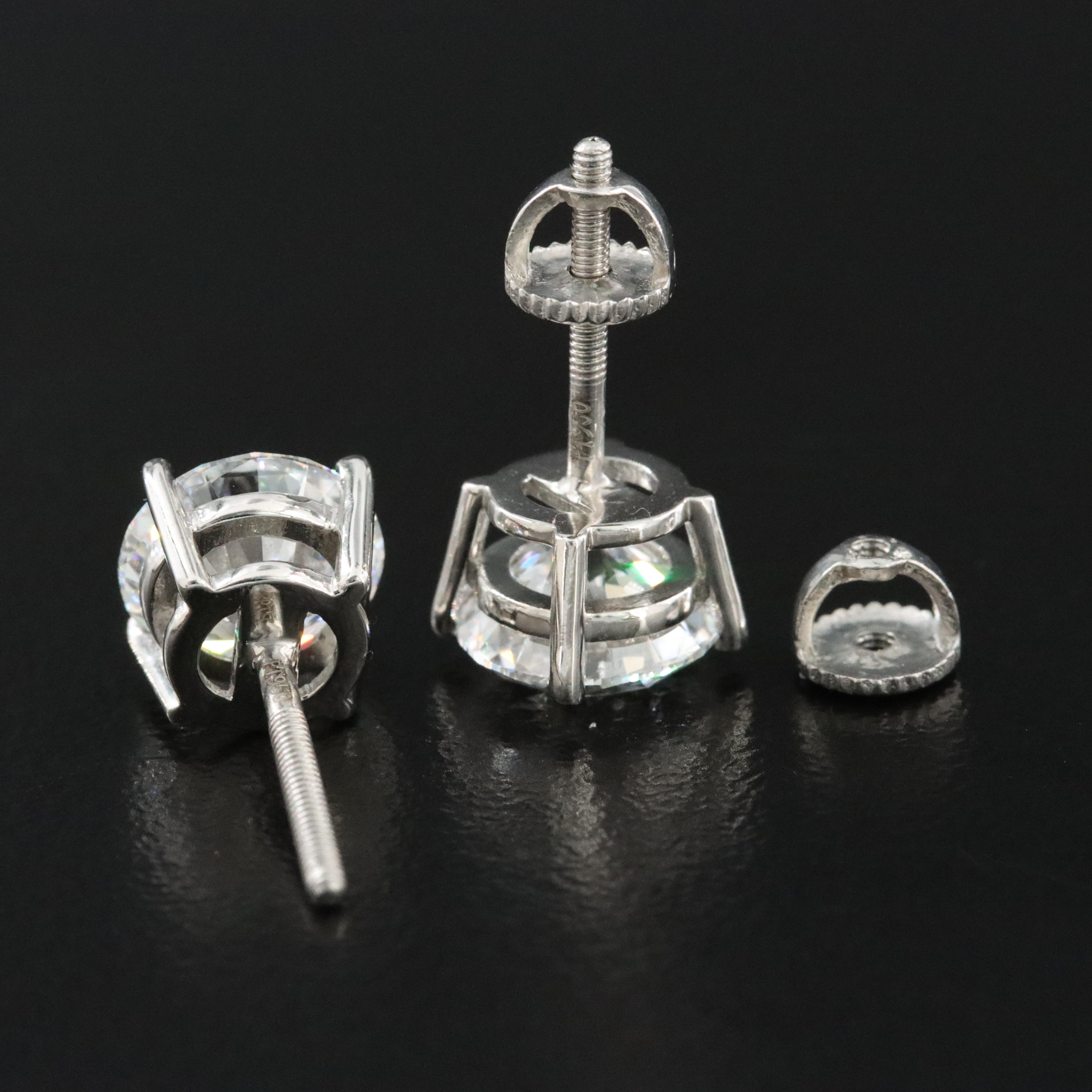 Platinum 3.53 CTW Lab Grown Diamond Stud Earrings with IGI Reports