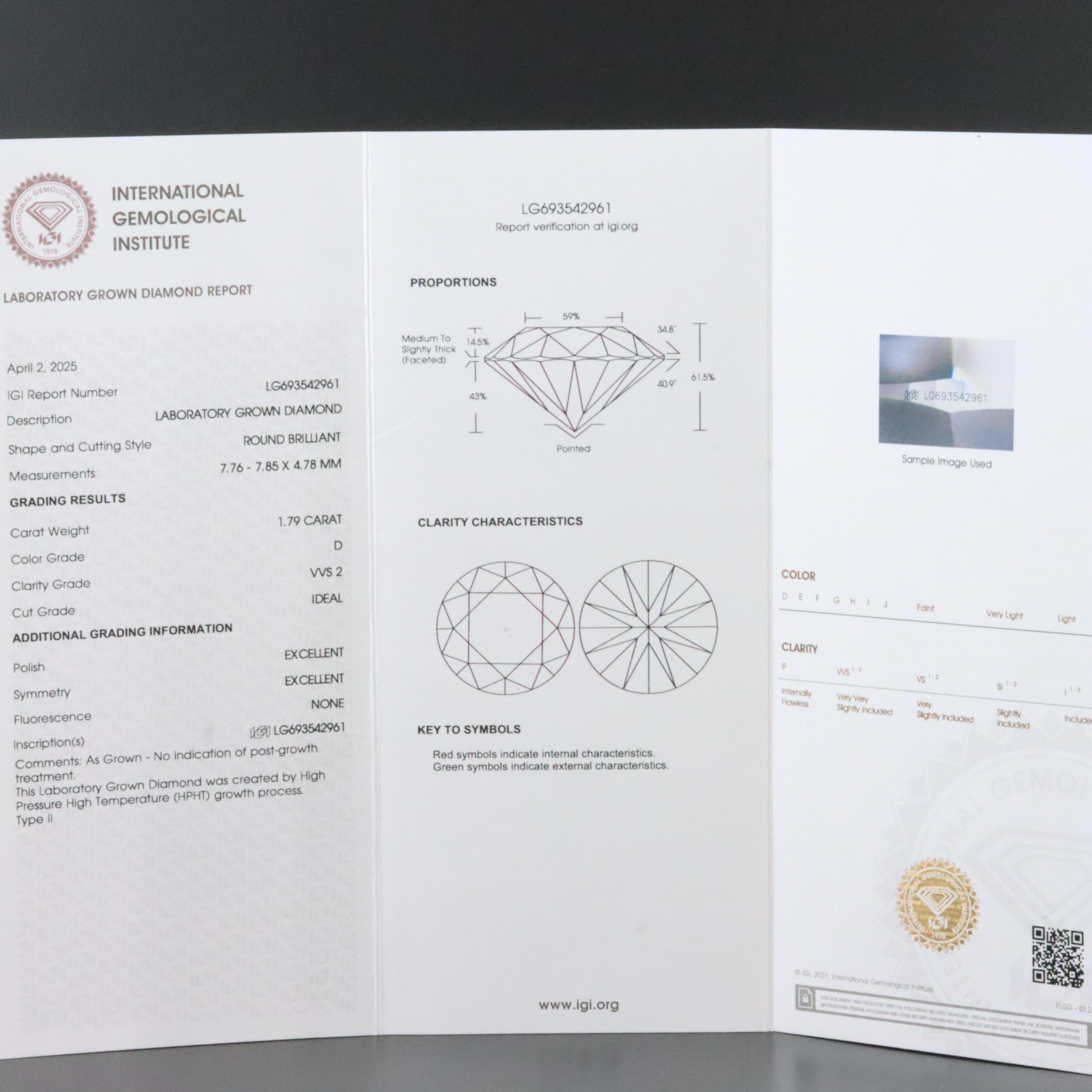 Platinum 3.53 CTW Lab Grown Diamond Stud Earrings with IGI Reports