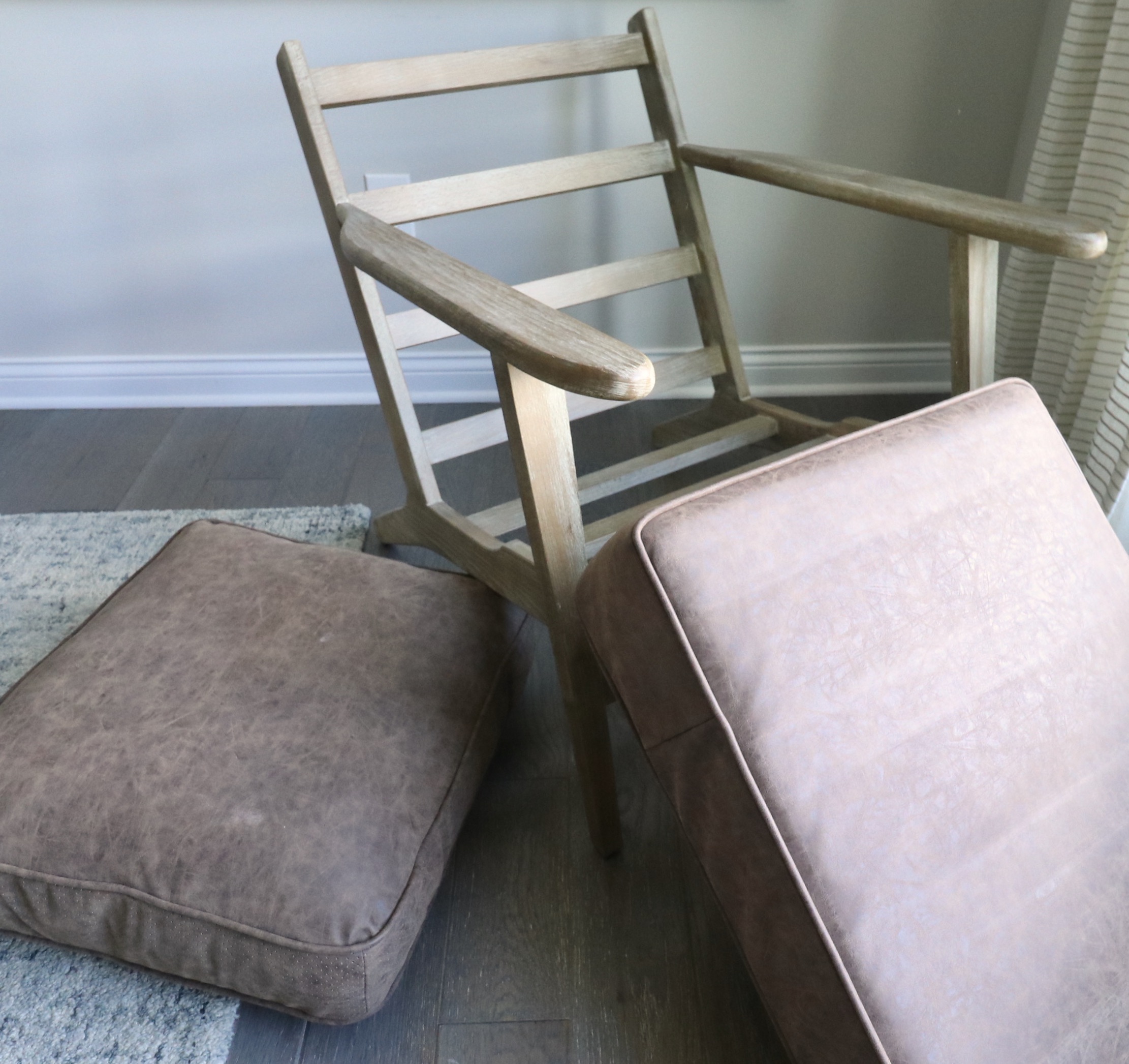 Alpine Furniture "Artica" Mid Century Modern Style Leather Armchair