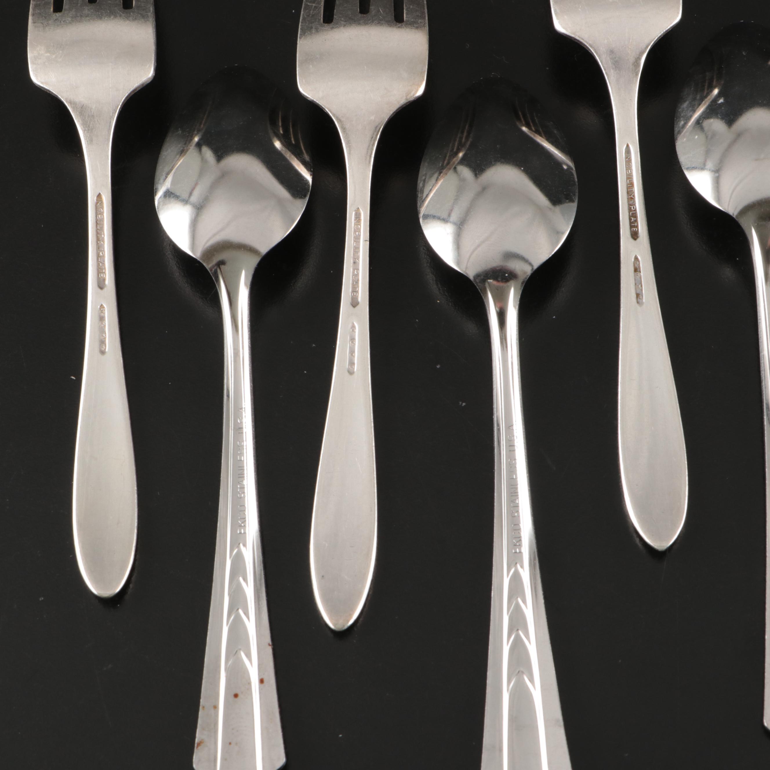 Oneida "Reverie" Silver Plate with Other Silver Plate and Stainless Flatware