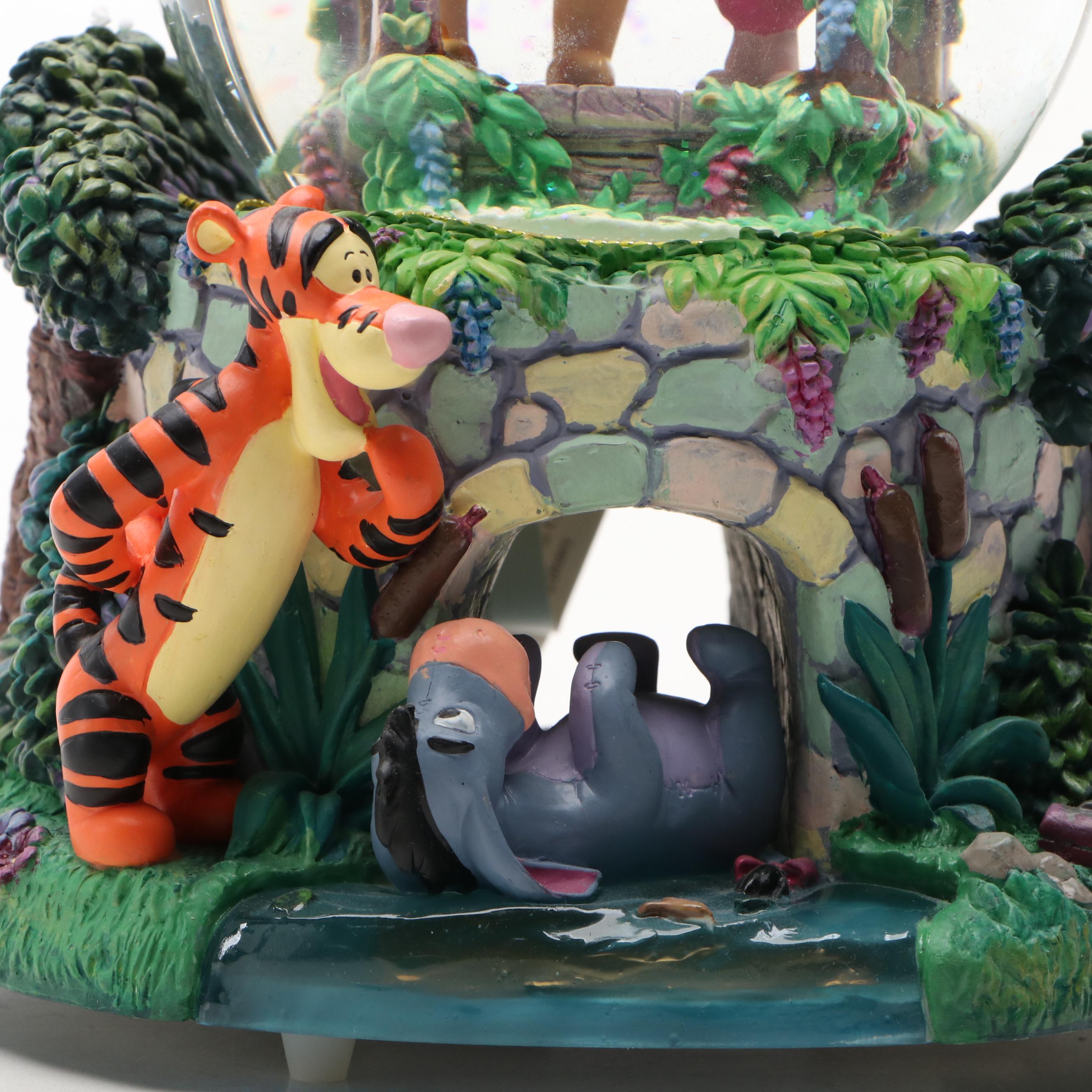 Disney's Winnie the Pooh "Sticks" Snow Globe Music Box