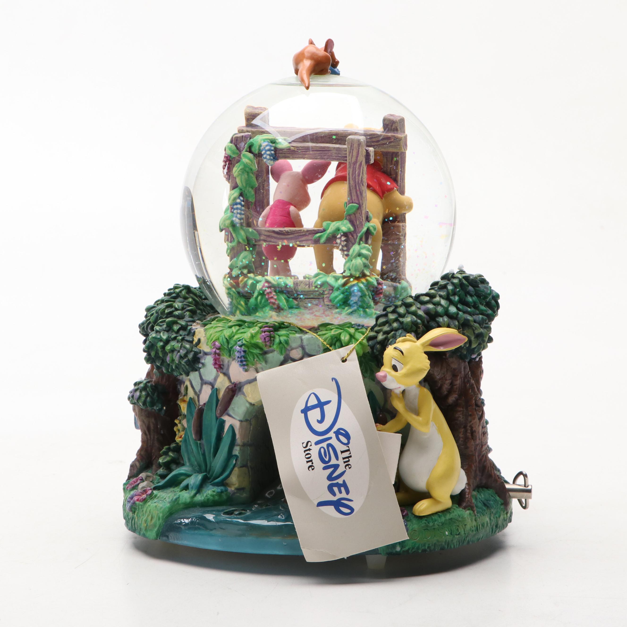 Disney's Winnie the Pooh "Sticks" Snow Globe Music Box