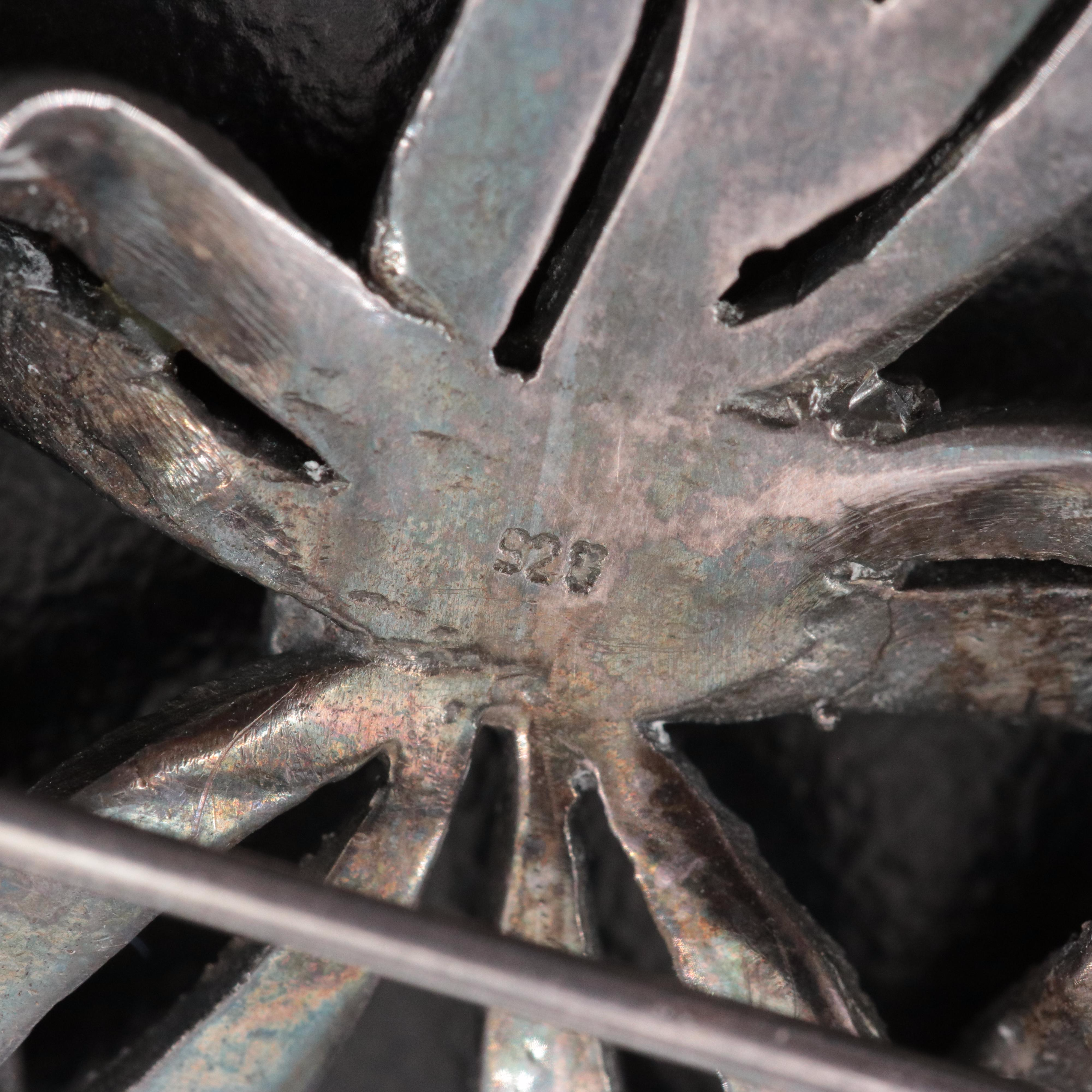 Sterling Marcasite Ribbon Brooch