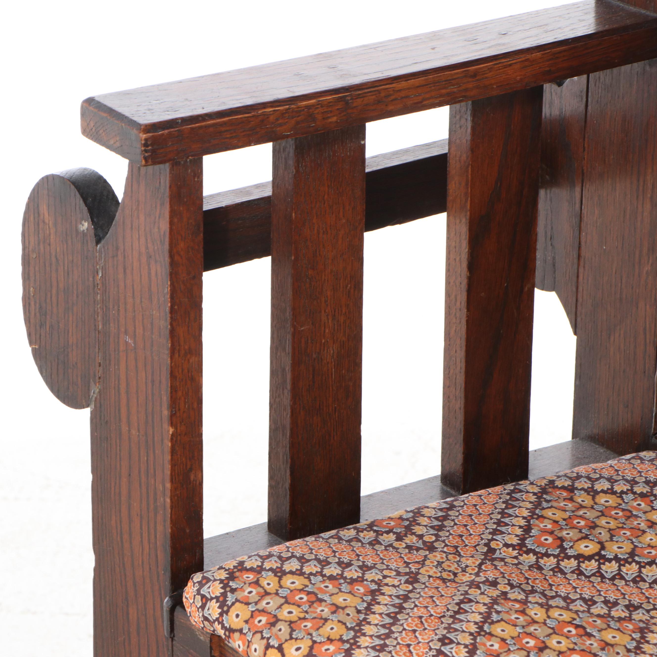 Arts & Crafts Oak Hall Tree with Mirror, Early 20th Century