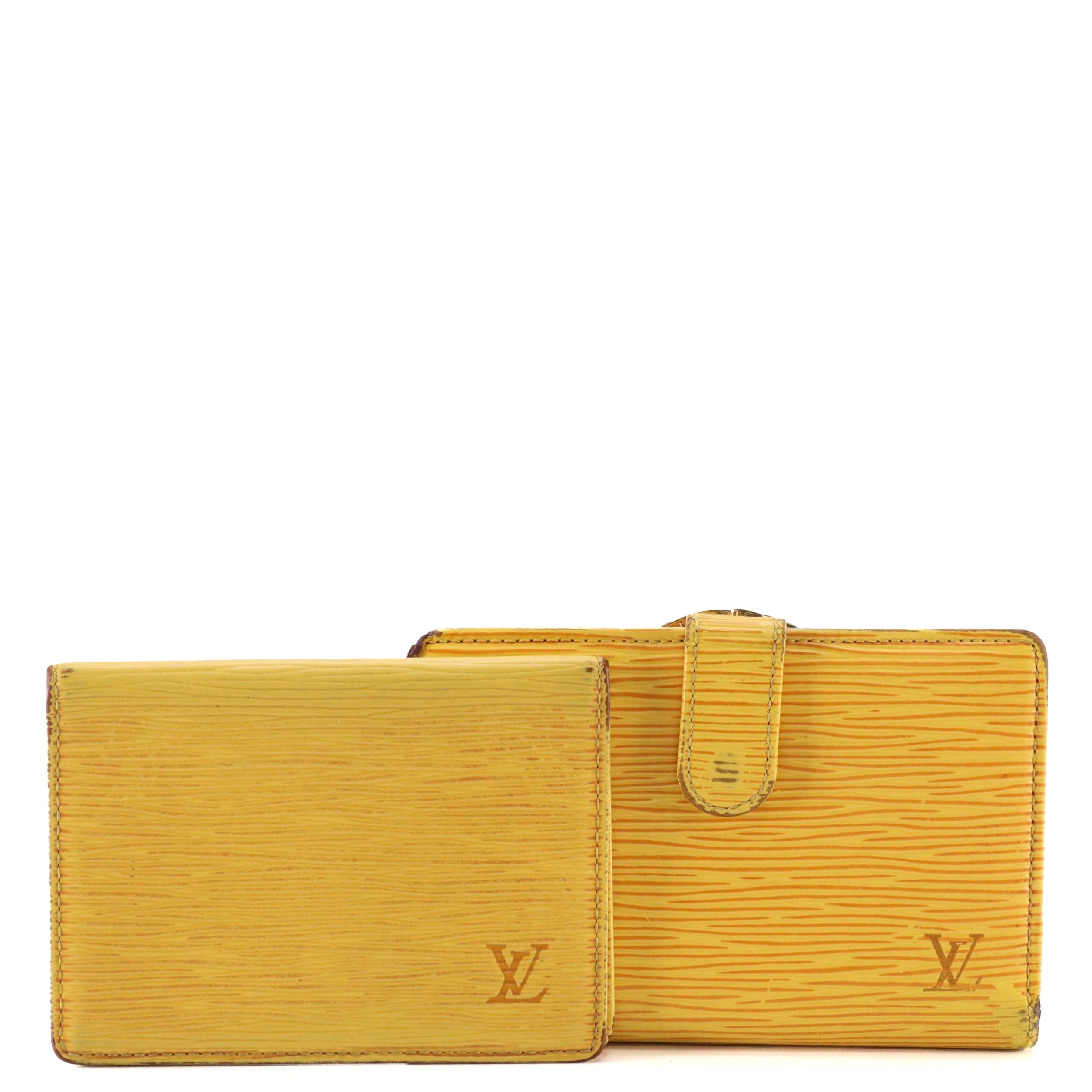 Louis Vuitton Viennois Wallet and Card Case in Tassil Yellow Epi Leather