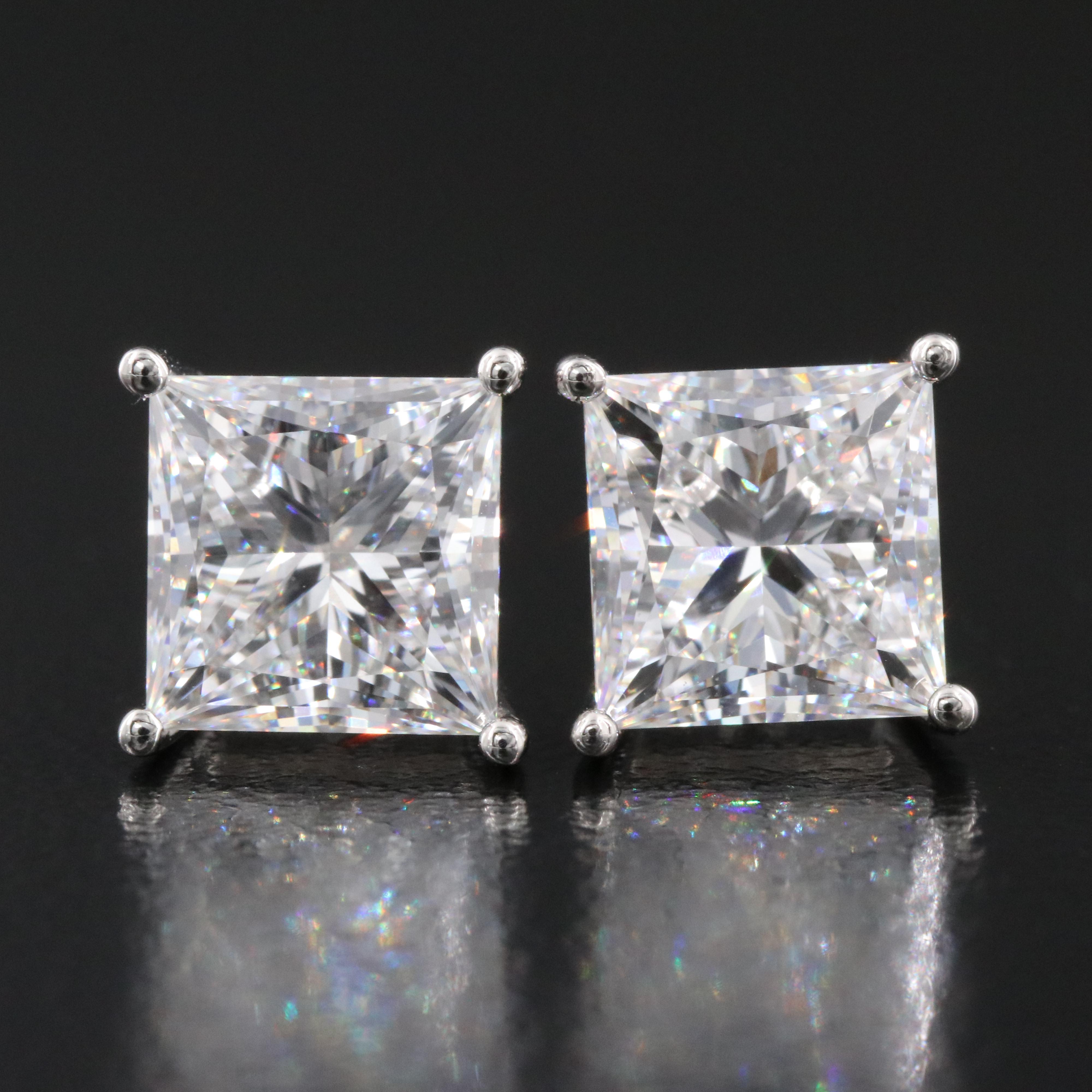 Platinum 4.56 CTW Lab Grown Diamond Stud Earrings with IGI Reports