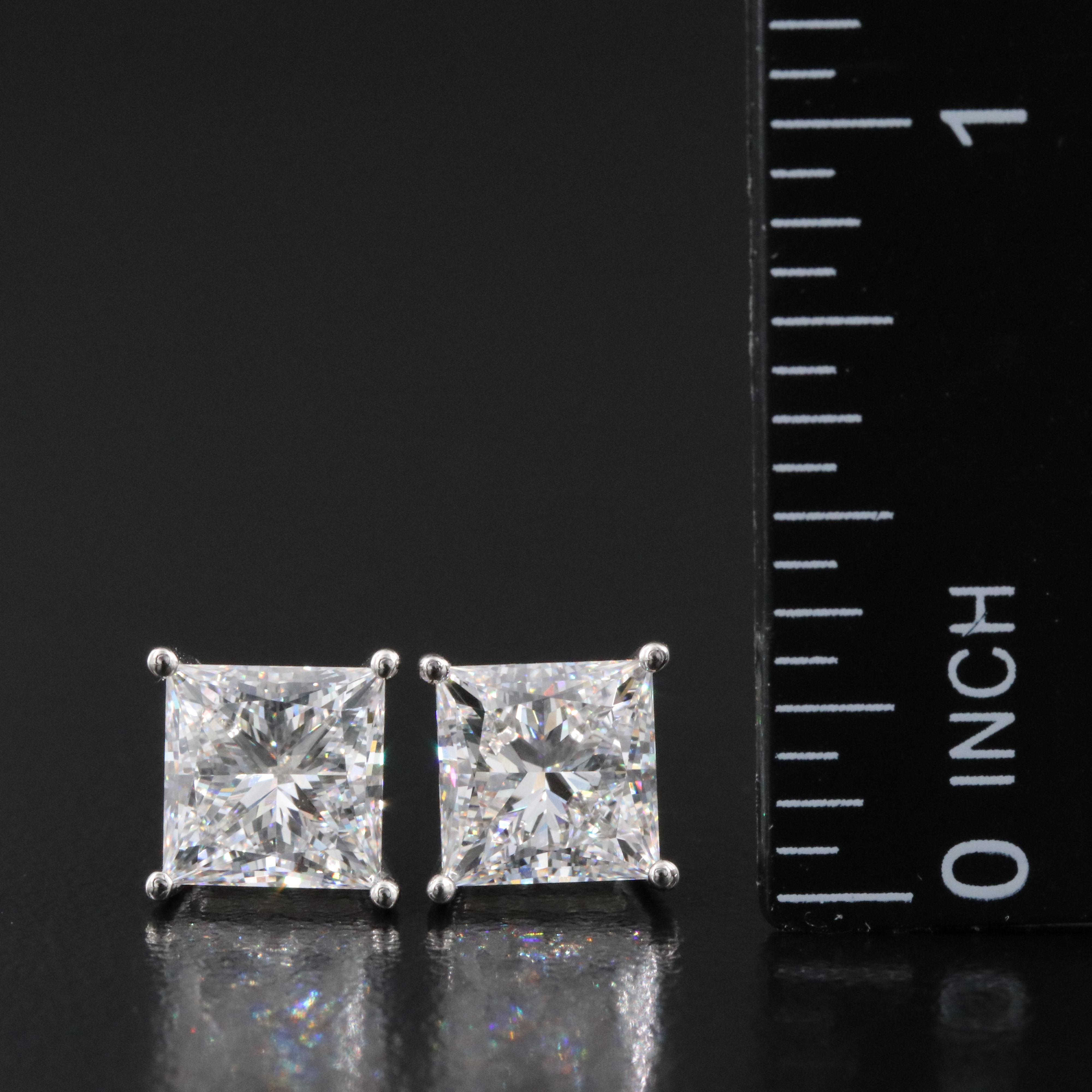 Platinum 4.56 CTW Lab Grown Diamond Stud Earrings with IGI Reports