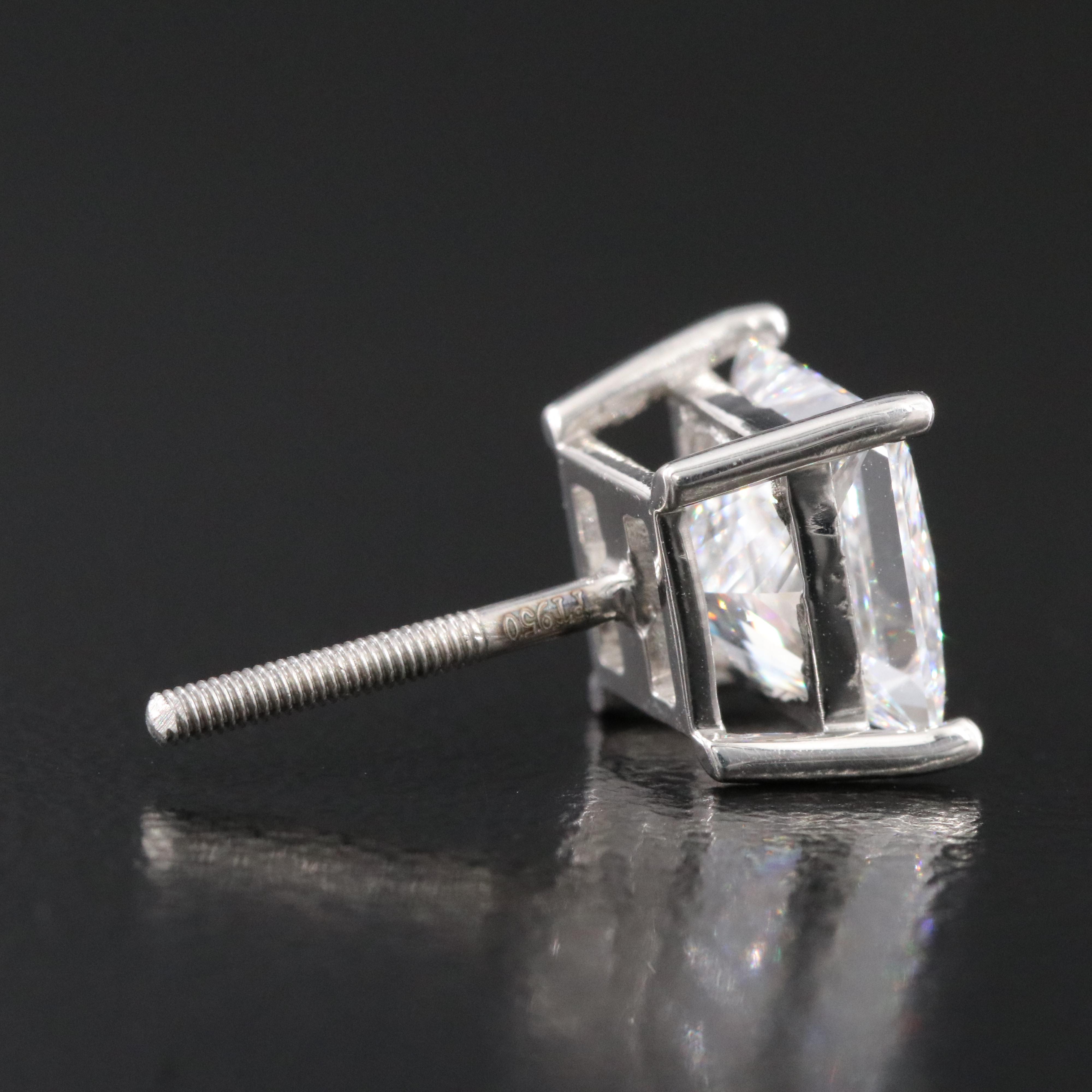 Platinum 4.56 CTW Lab Grown Diamond Stud Earrings with IGI Reports