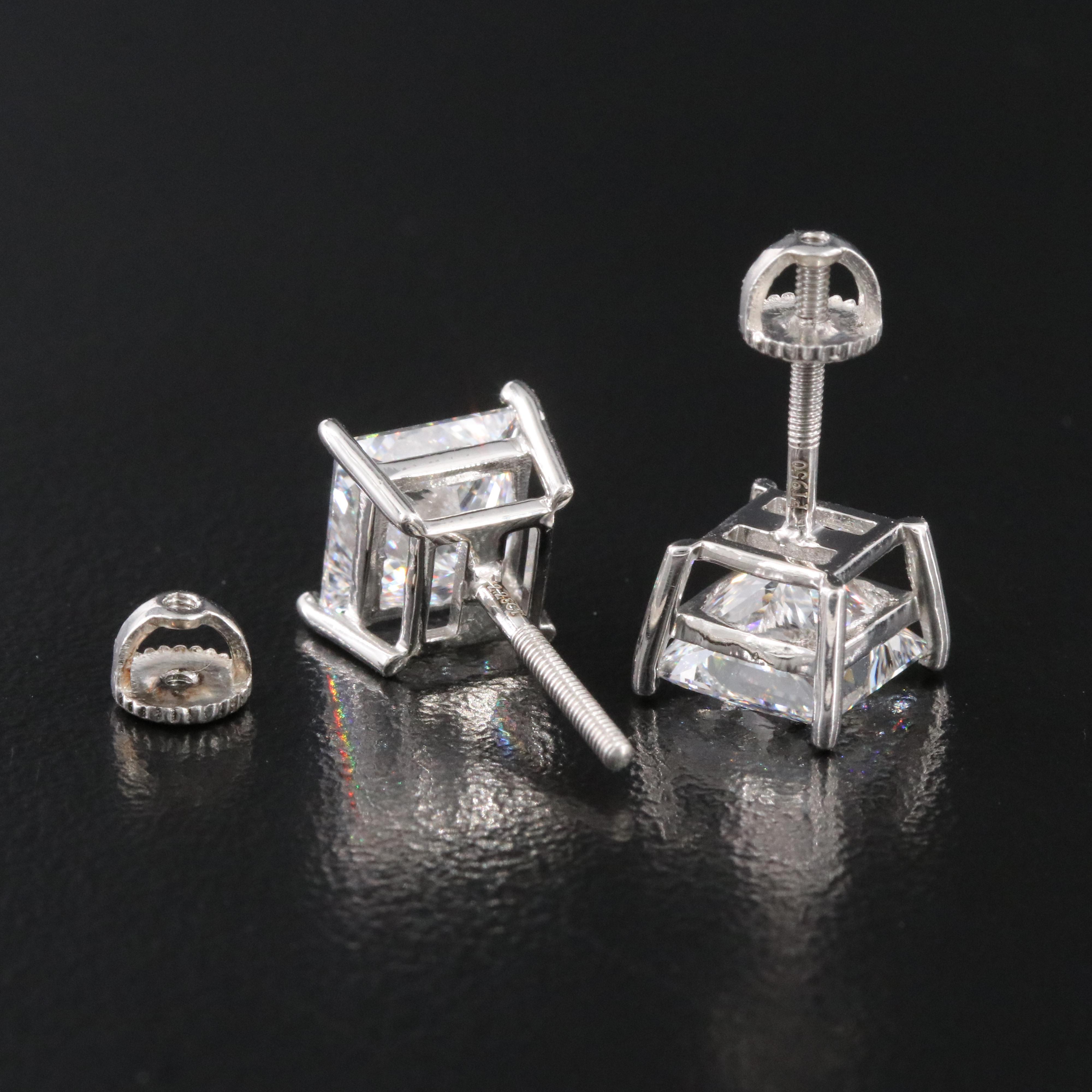 Platinum 4.56 CTW Lab Grown Diamond Stud Earrings with IGI Reports