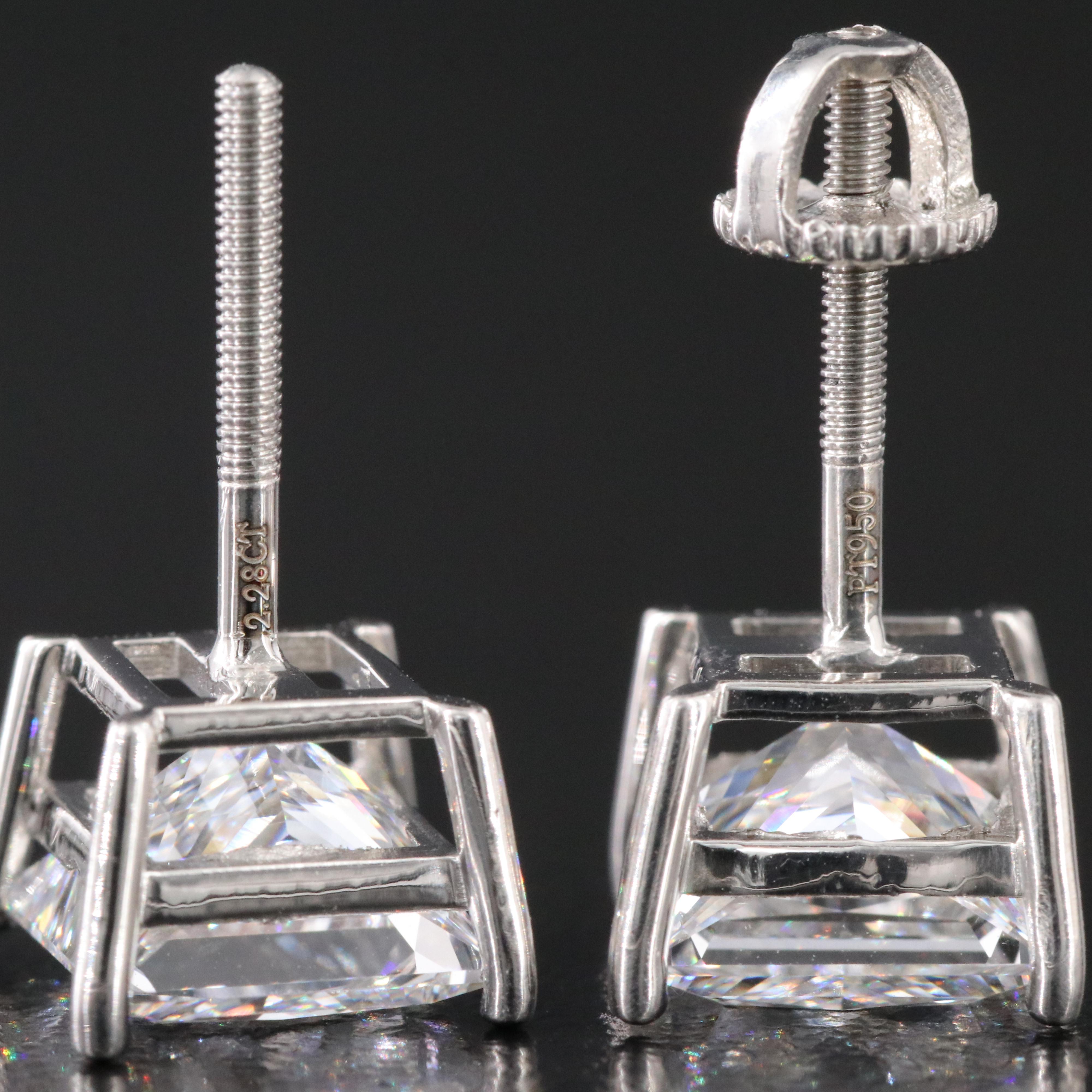 Platinum 4.56 CTW Lab Grown Diamond Stud Earrings with IGI Reports
