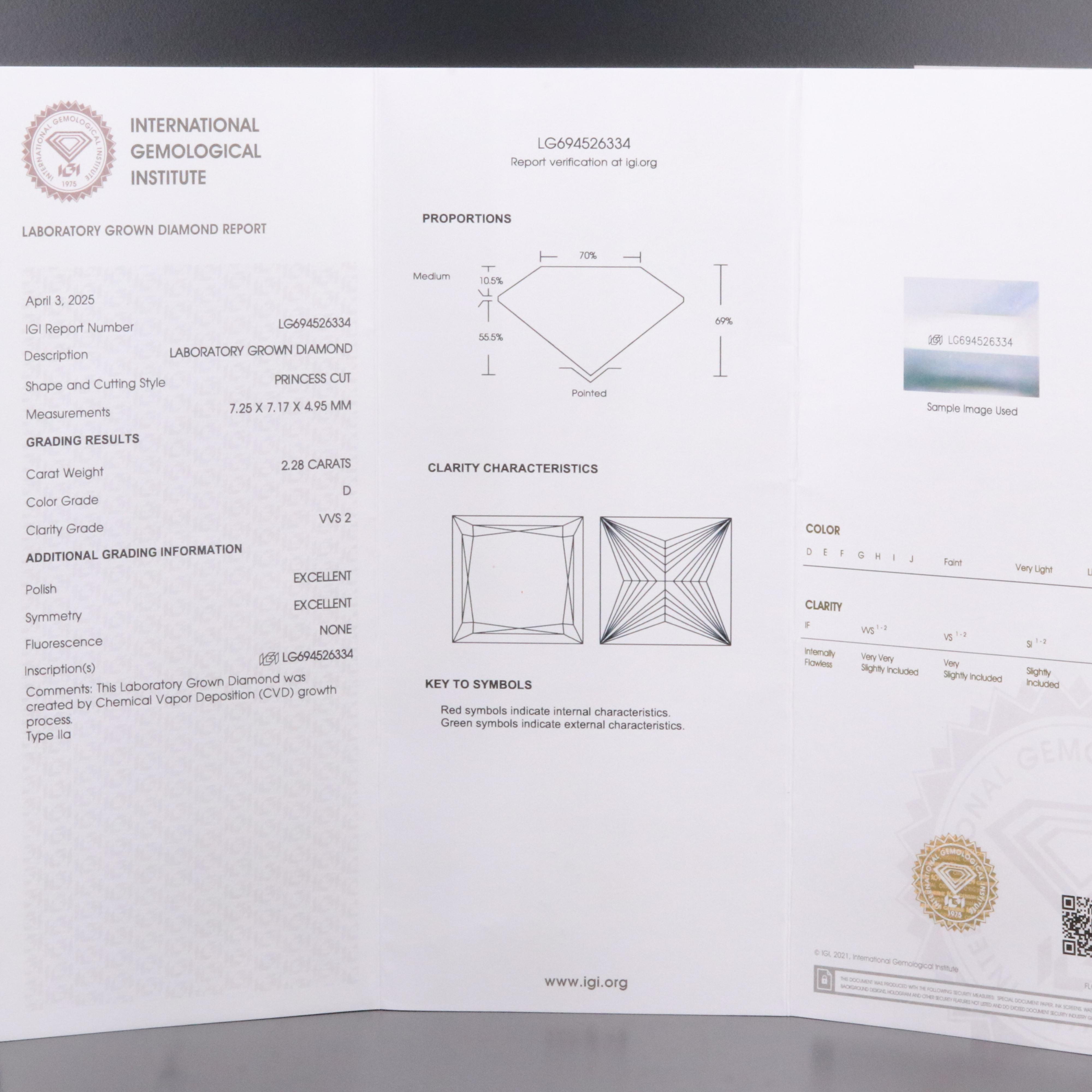 Platinum 4.56 CTW Lab Grown Diamond Stud Earrings with IGI Reports