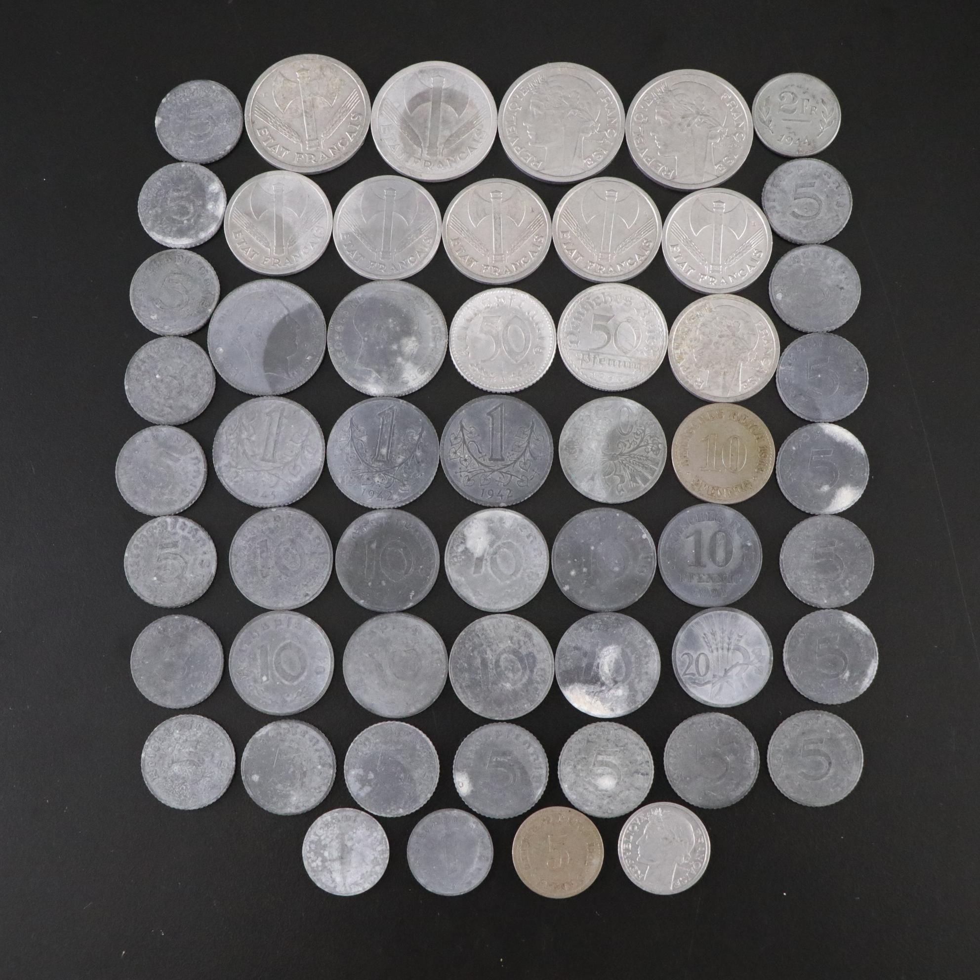 World War II Era European Zinc and Aluminum Coins