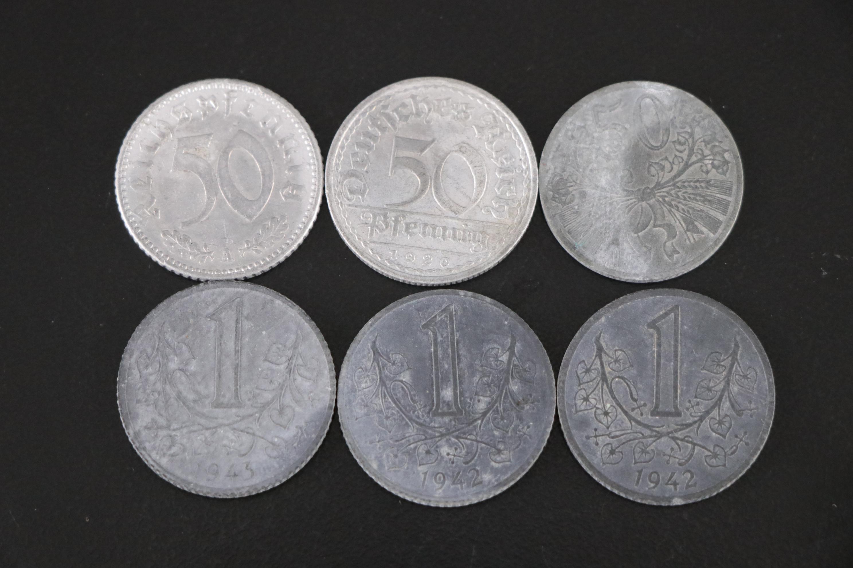 World War II Era European Zinc and Aluminum Coins