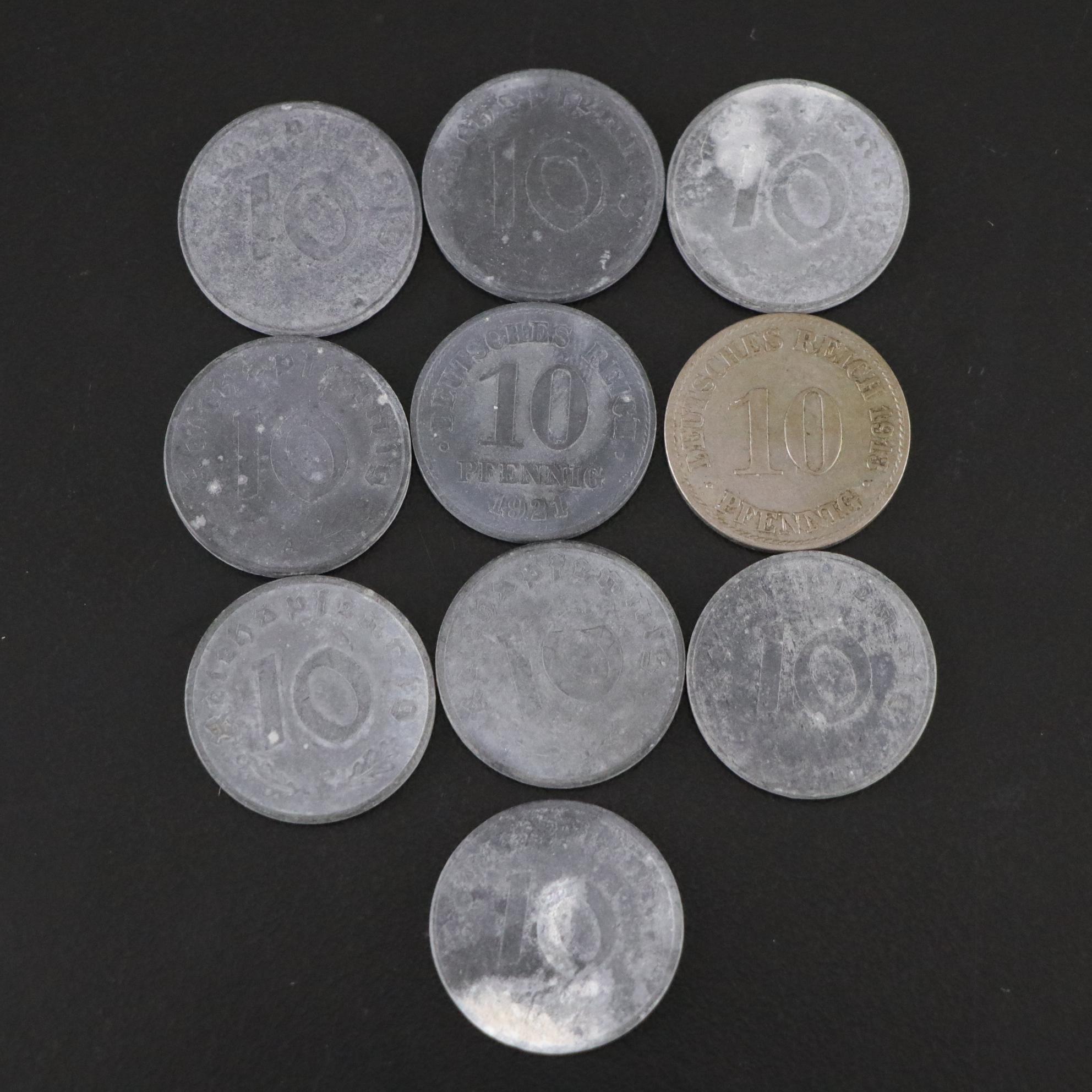 World War II Era European Zinc and Aluminum Coins