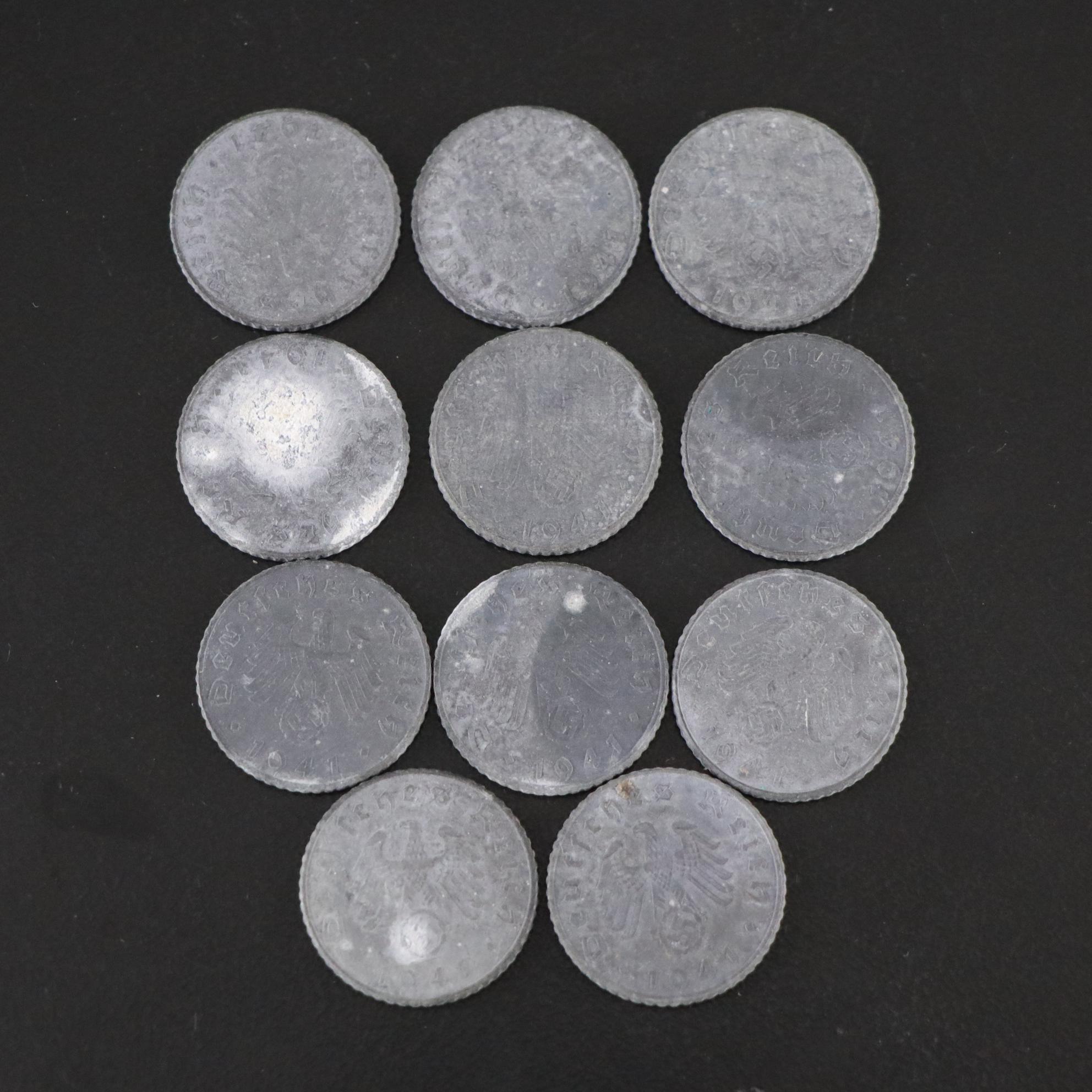 World War II Era European Zinc and Aluminum Coins