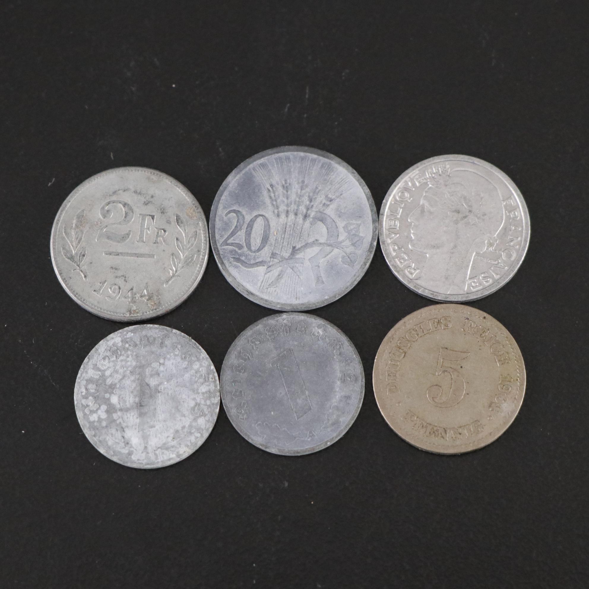 World War II Era European Zinc and Aluminum Coins