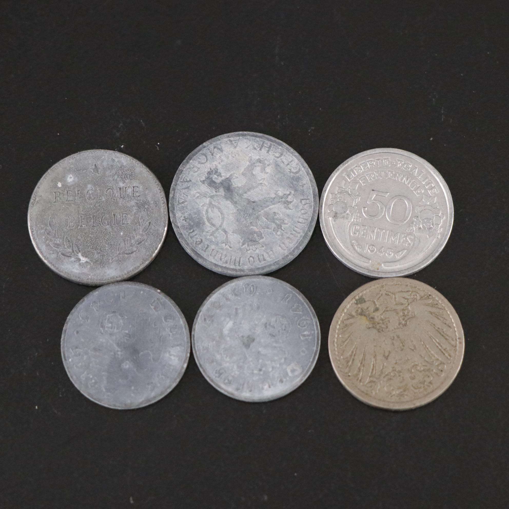 World War II Era European Zinc and Aluminum Coins
