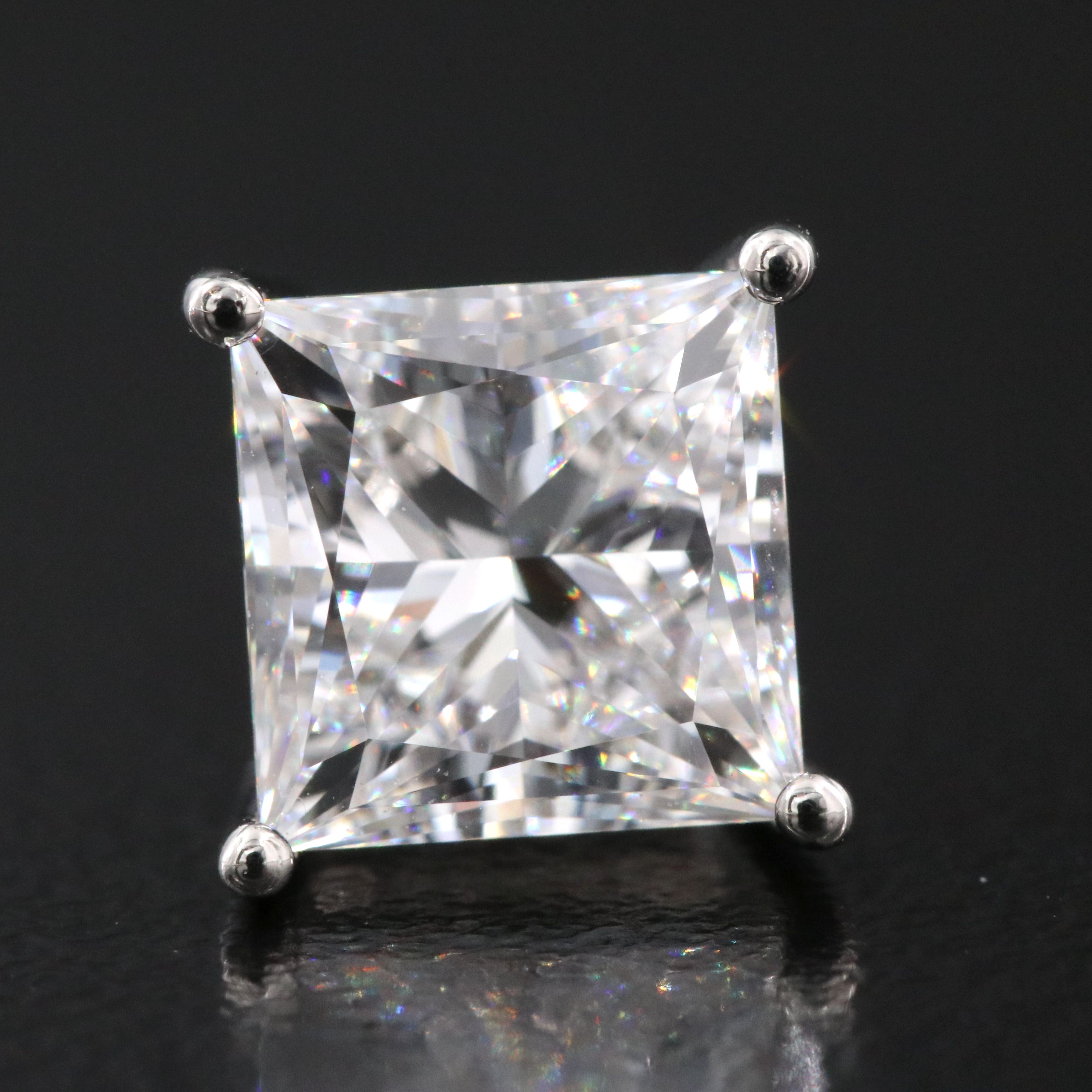 Platinum 4.56 CTW Lab Grown Diamond Stud Earrings with IGI Reports