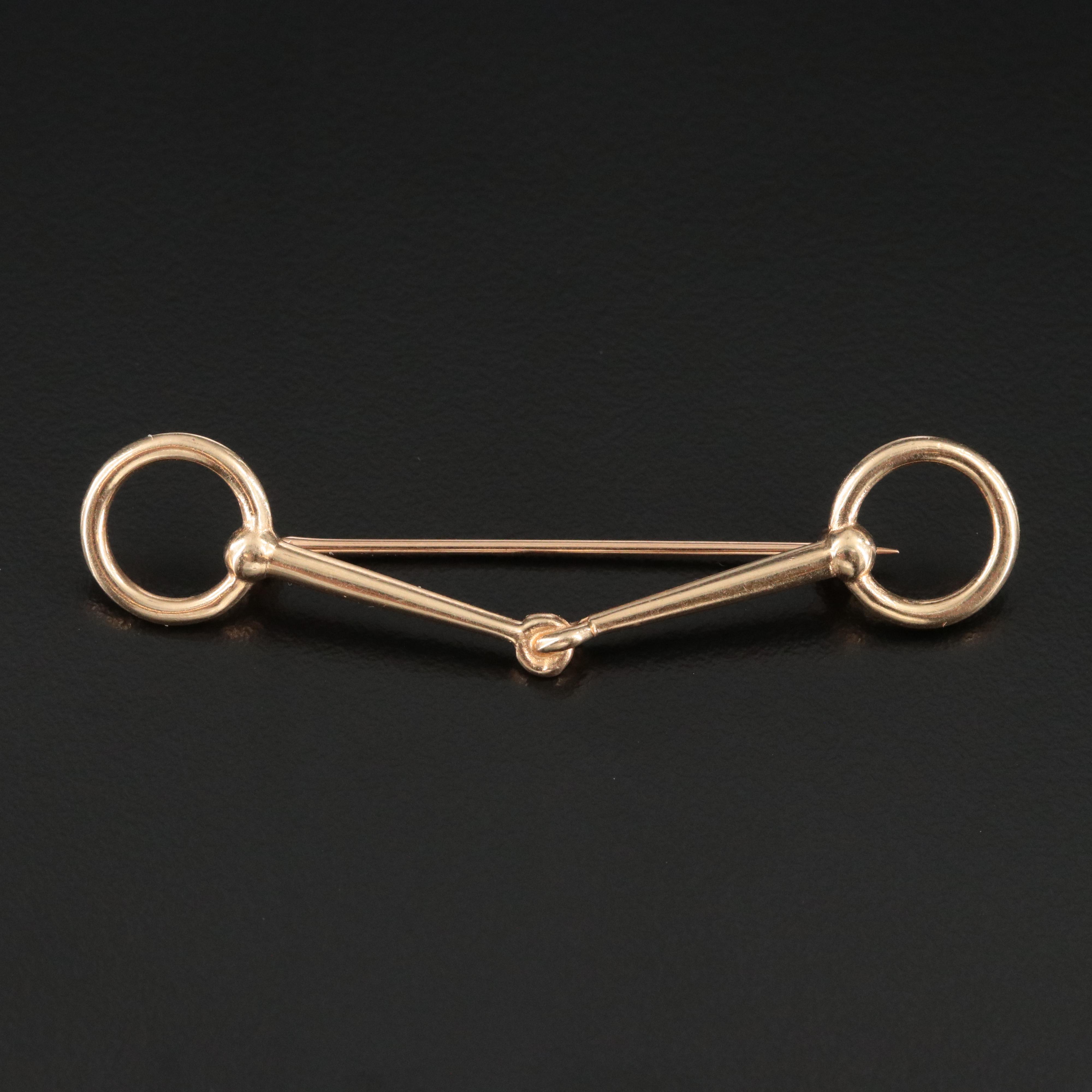 14K Horse Bit Brooch