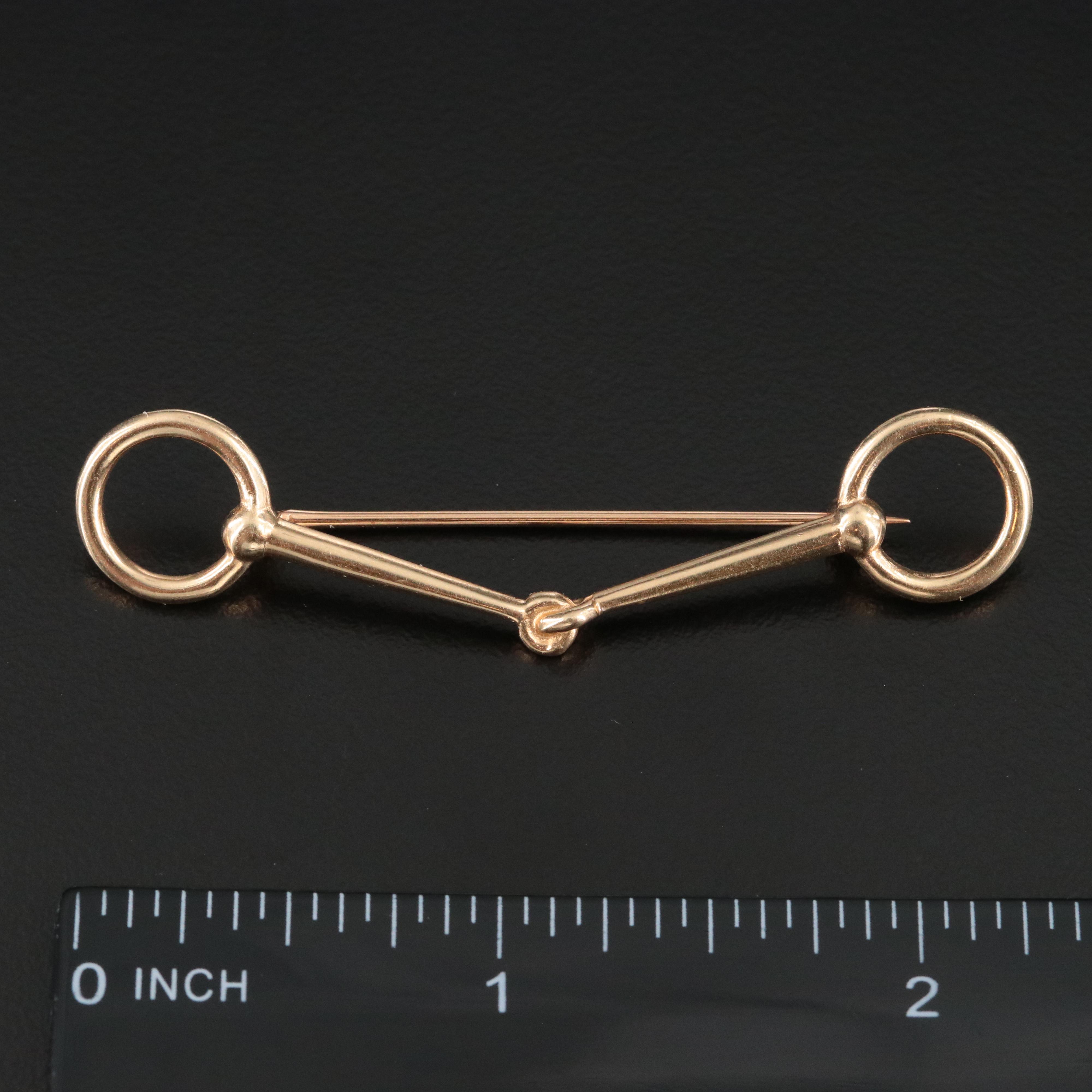 14K Horse Bit Brooch