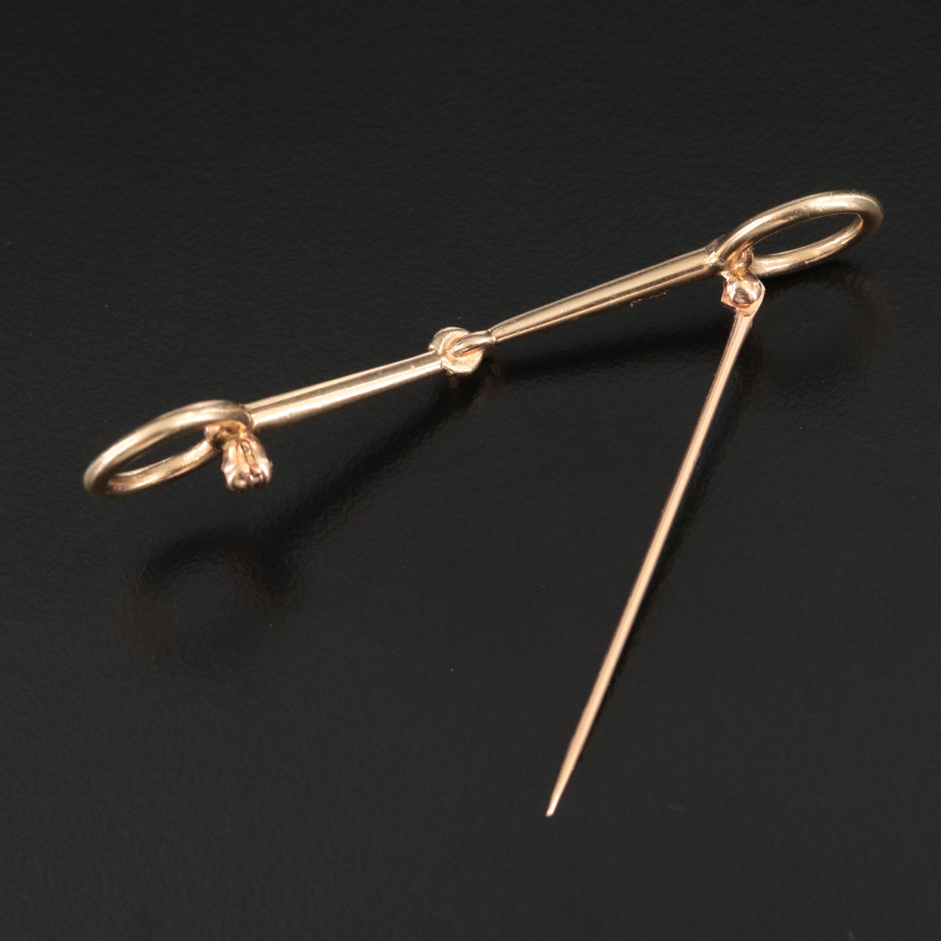 14K Horse Bit Brooch