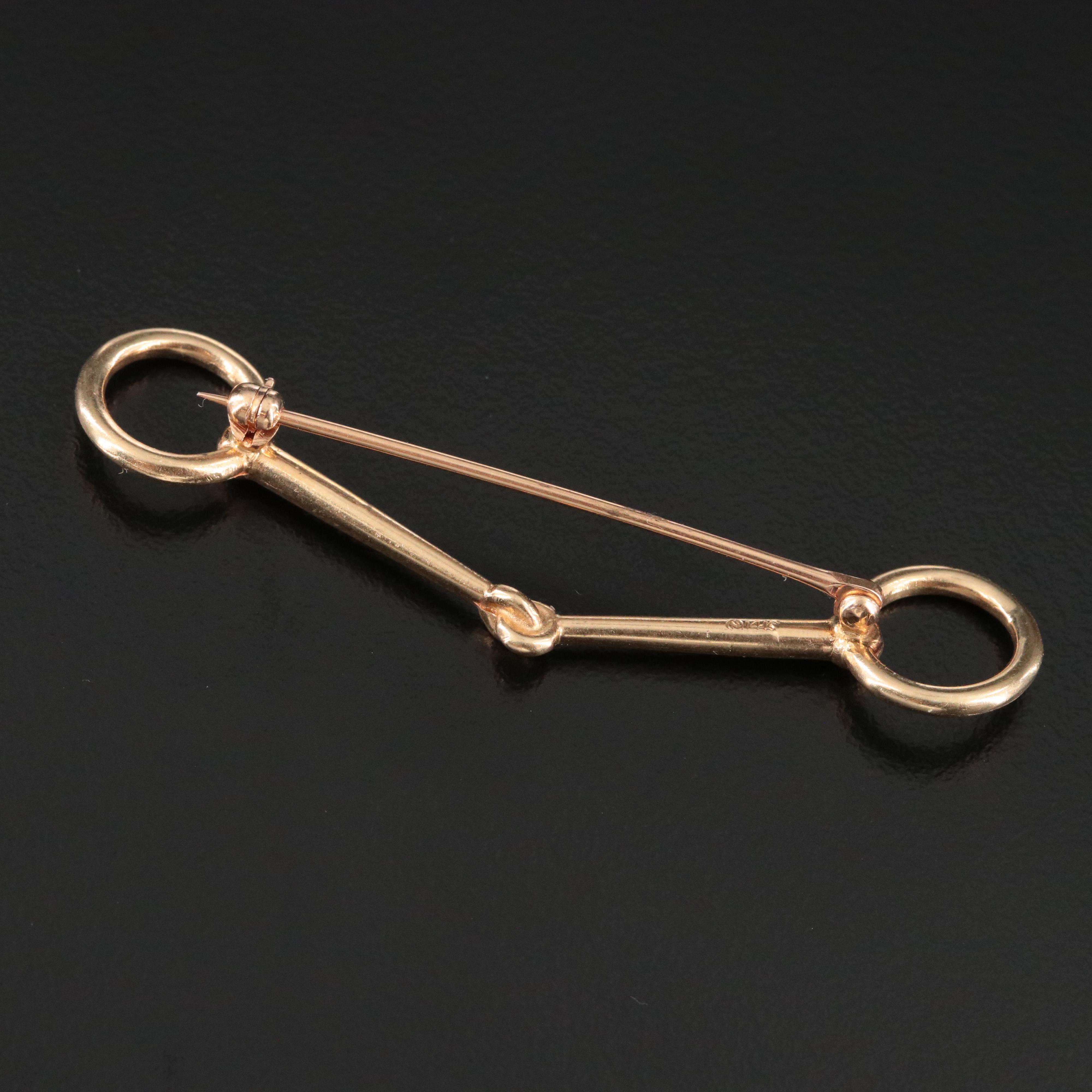 14K Horse Bit Brooch