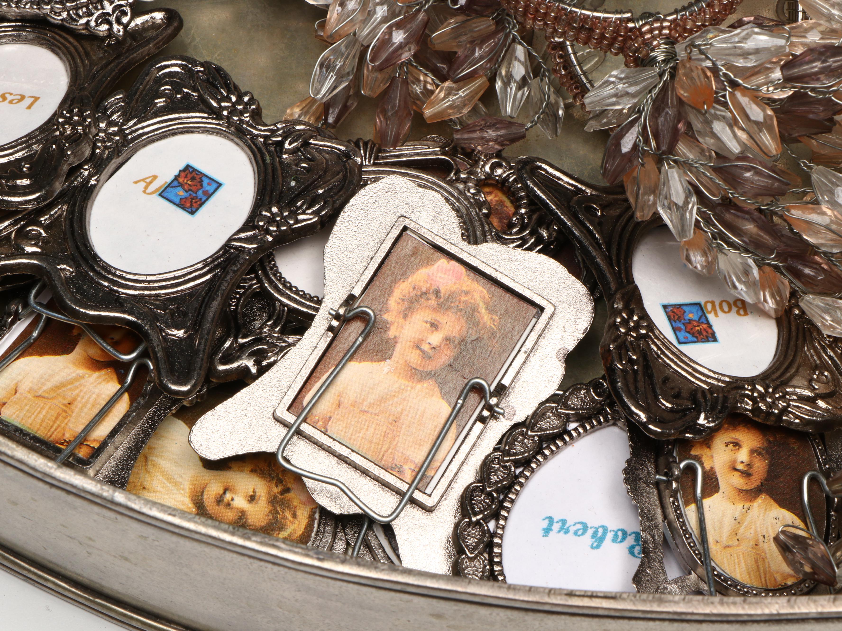 Fostoria and Other Napkin Rings with Mother-of-Pearl Bowls and Décor