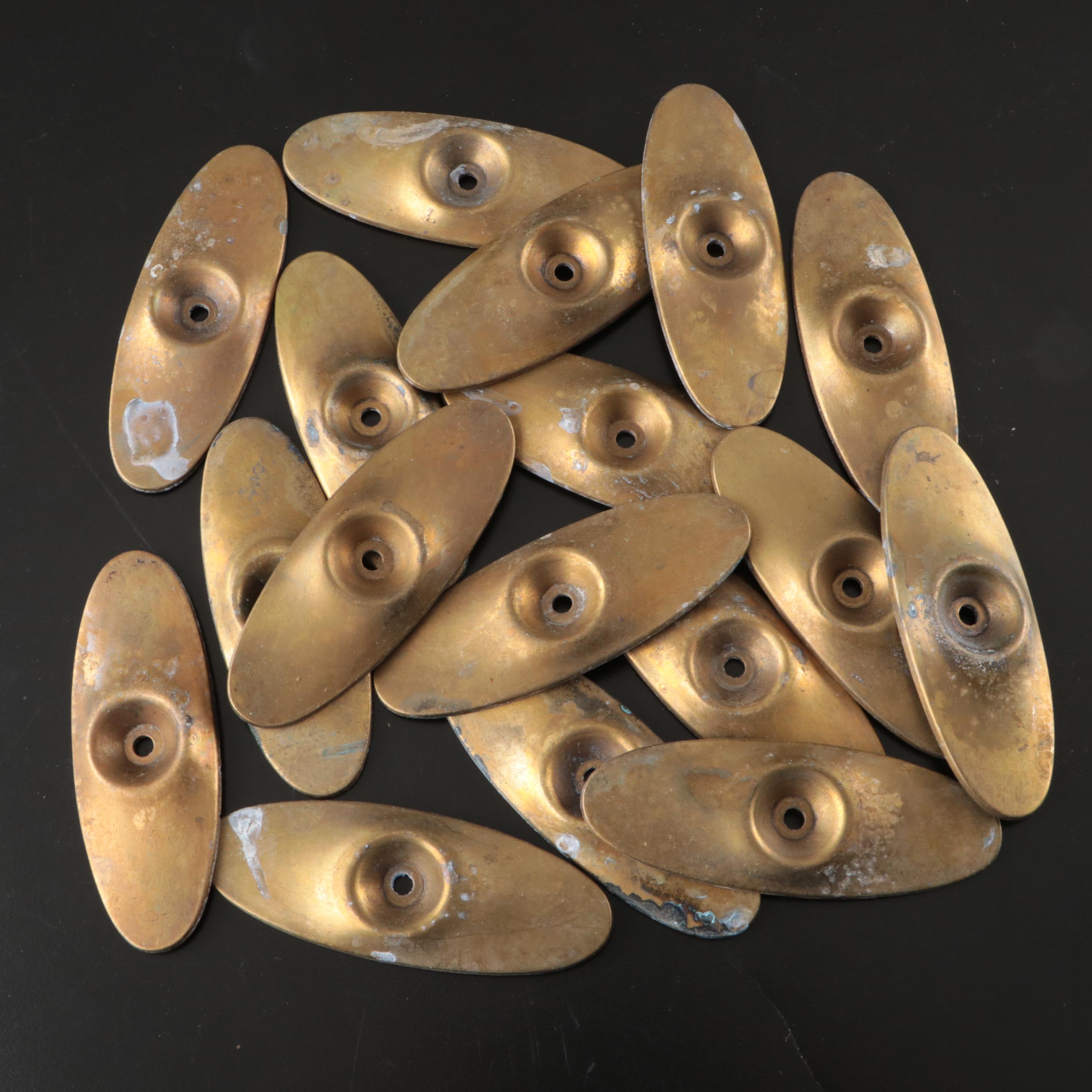 National Lock Brass with White Ceramic Decal Cabinet Knobs