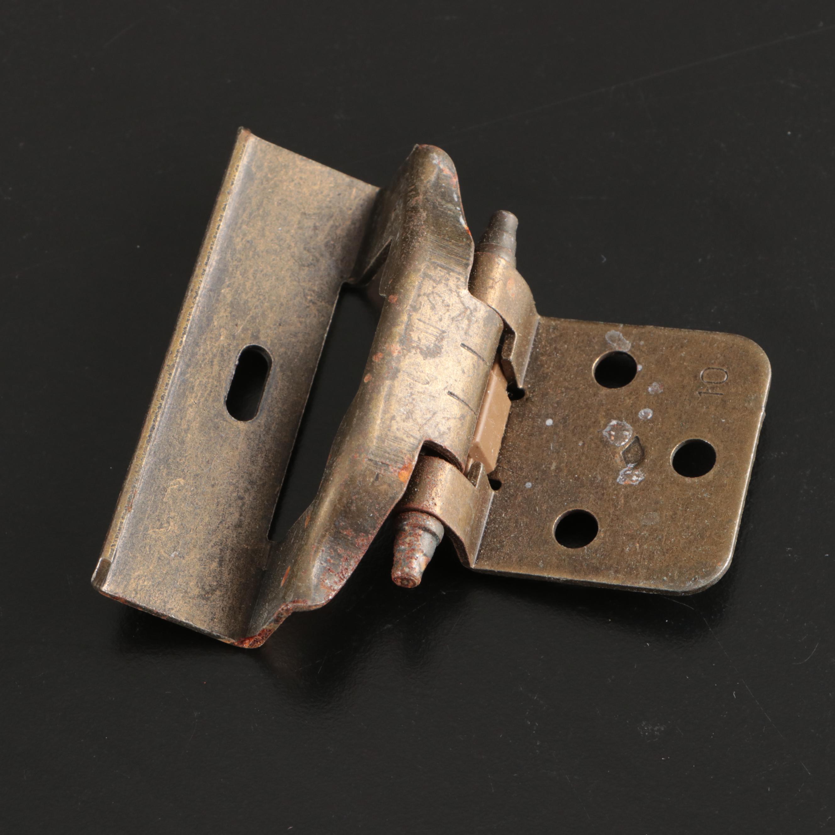 National Lock Brass with White Ceramic Decal Cabinet Knobs