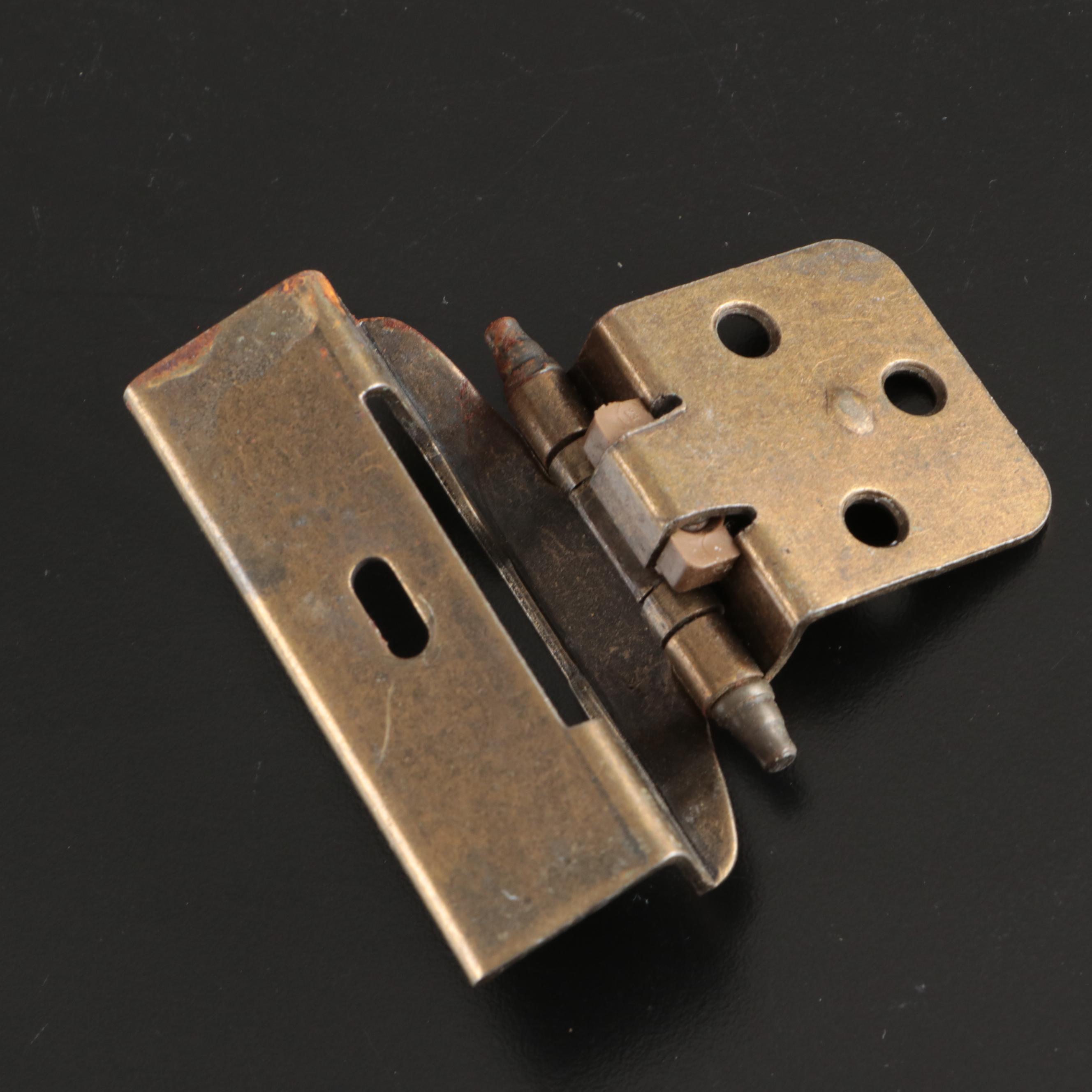 National Lock Brass with White Ceramic Decal Cabinet Knobs