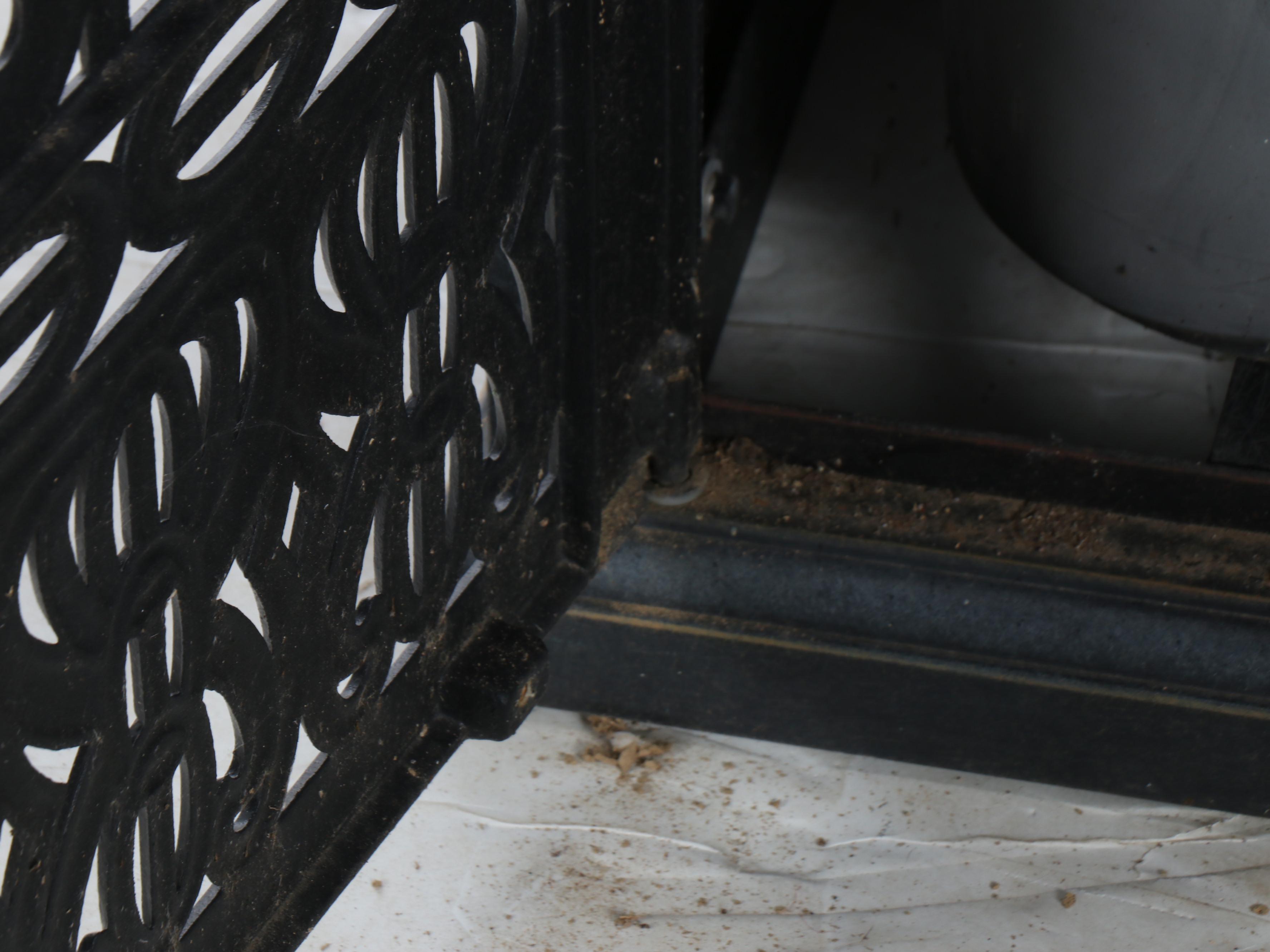 Cast Metal Decorative Covered Outdoor Trash Can