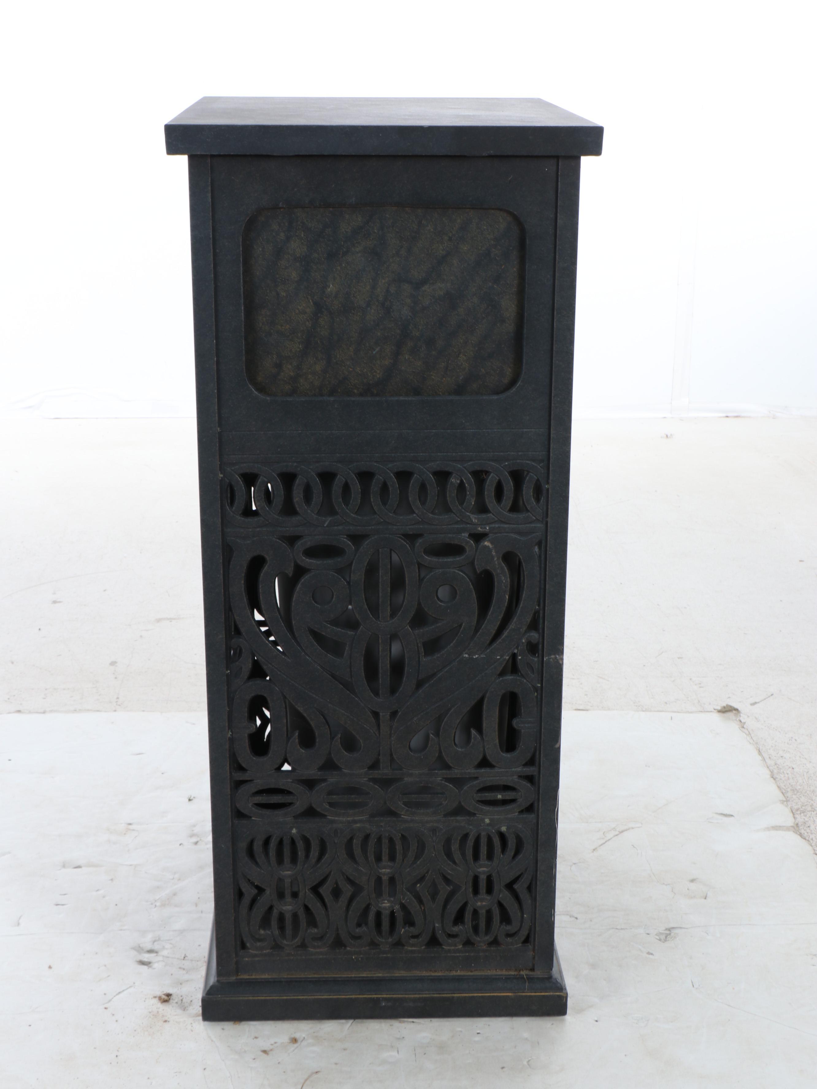 Cast Metal Decorative Covered Outdoor Trash Can