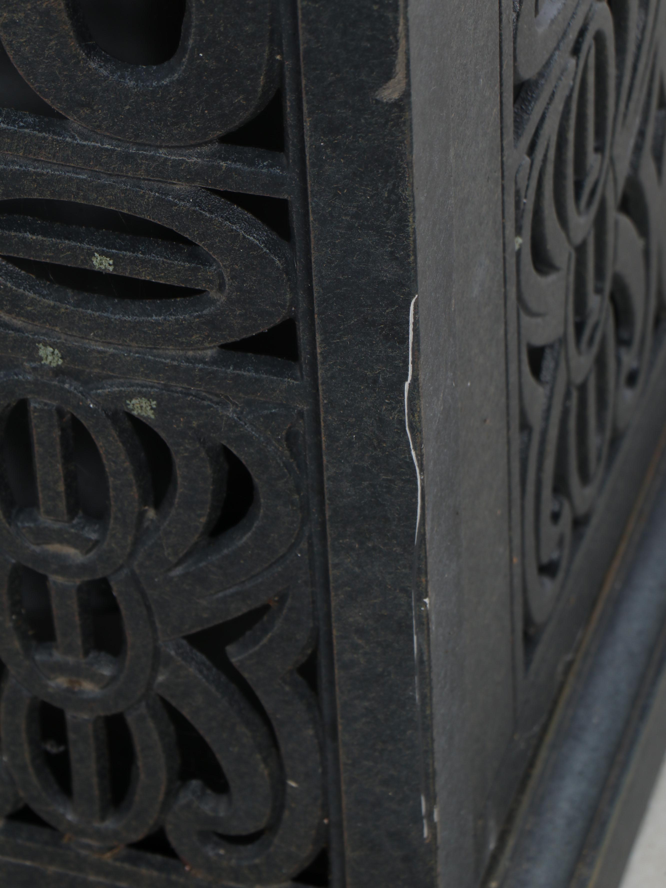 Cast Metal Decorative Covered Outdoor Trash Can