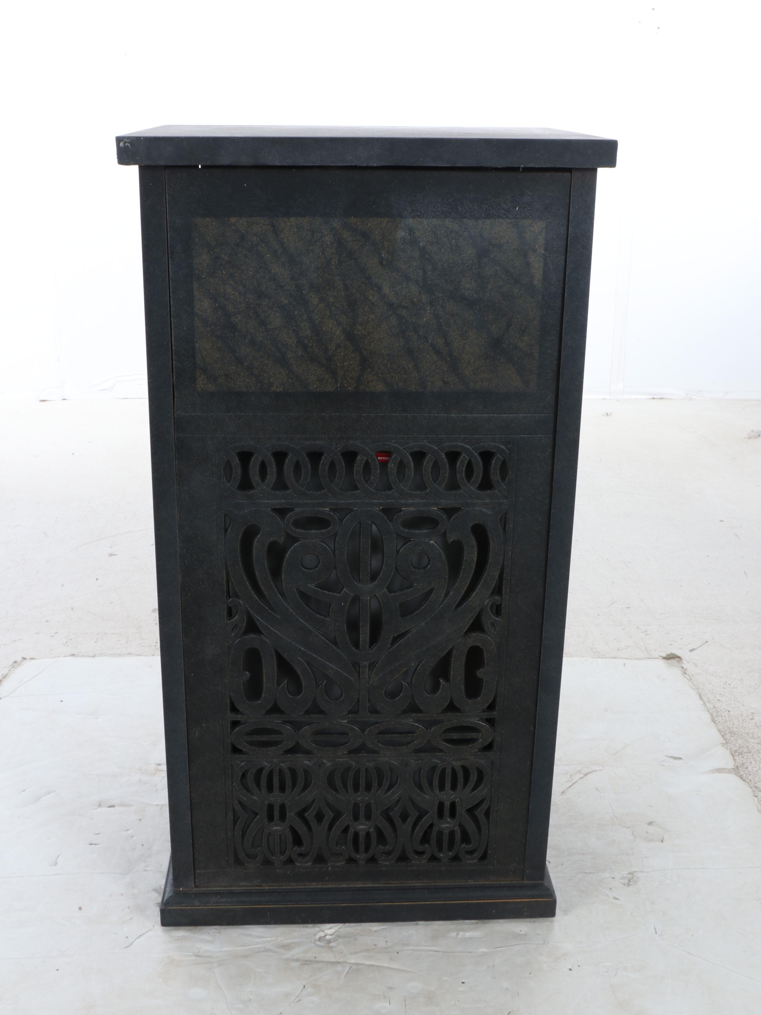 Cast Metal Decorative Covered Outdoor Trash Can