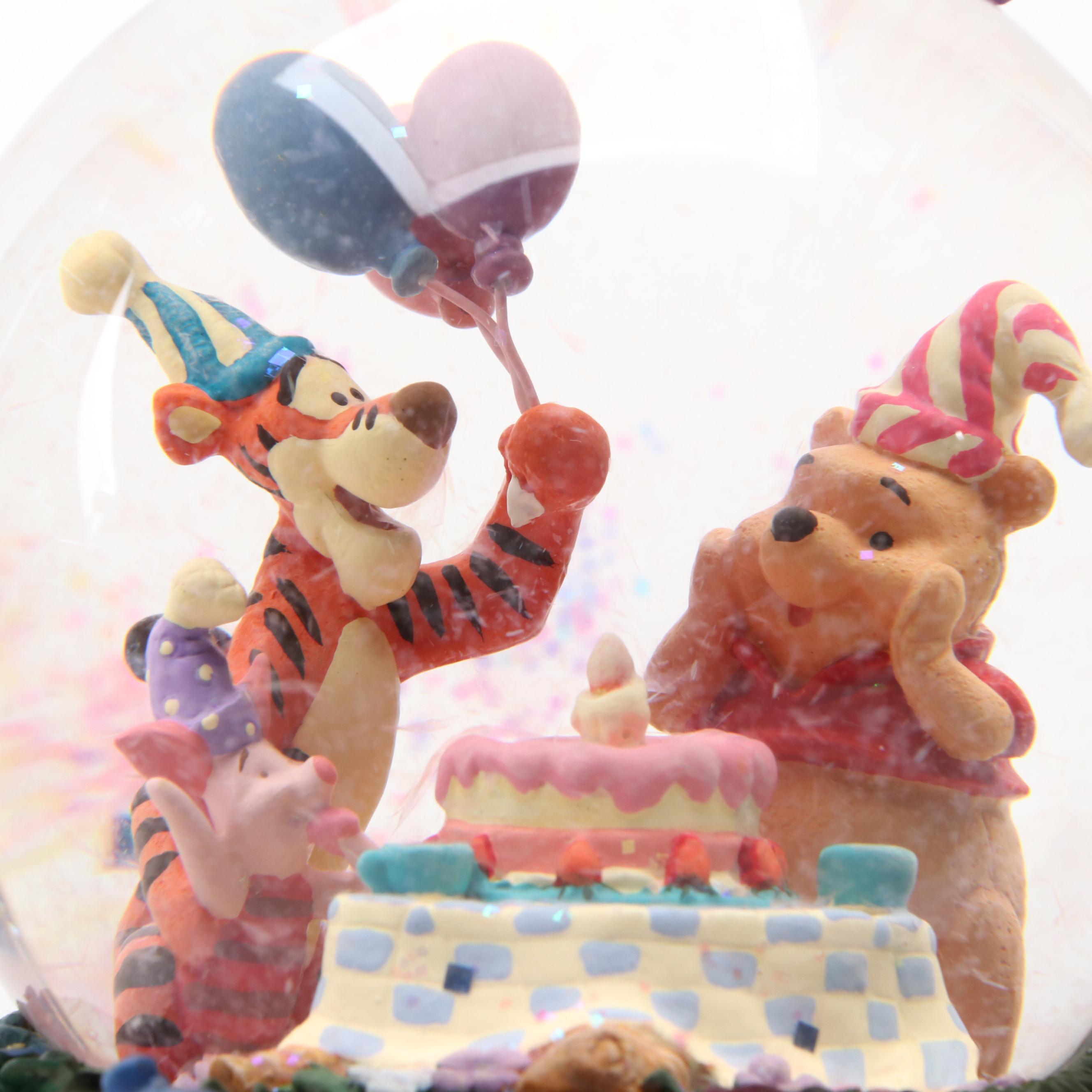 Disney's Winnie the Pooh "Pooh's Birthday" Snow Globe Music Box