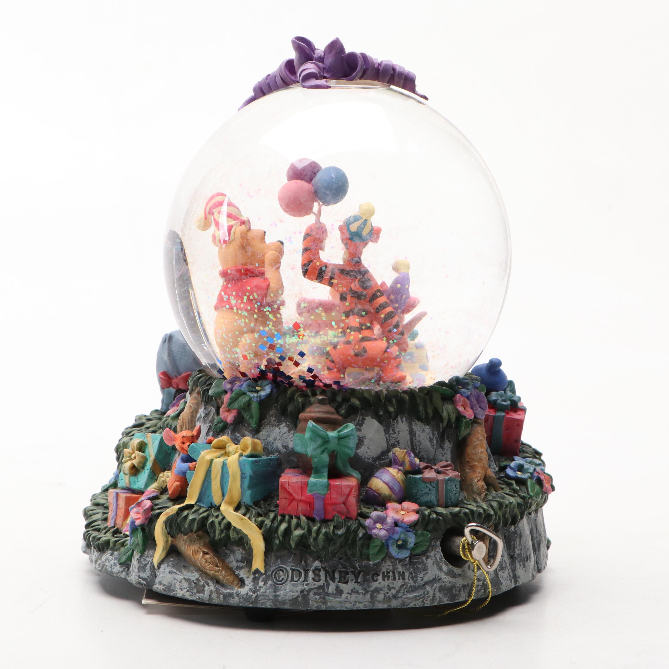 Disney's Winnie the Pooh "Pooh's Birthday" Snow Globe Music Box