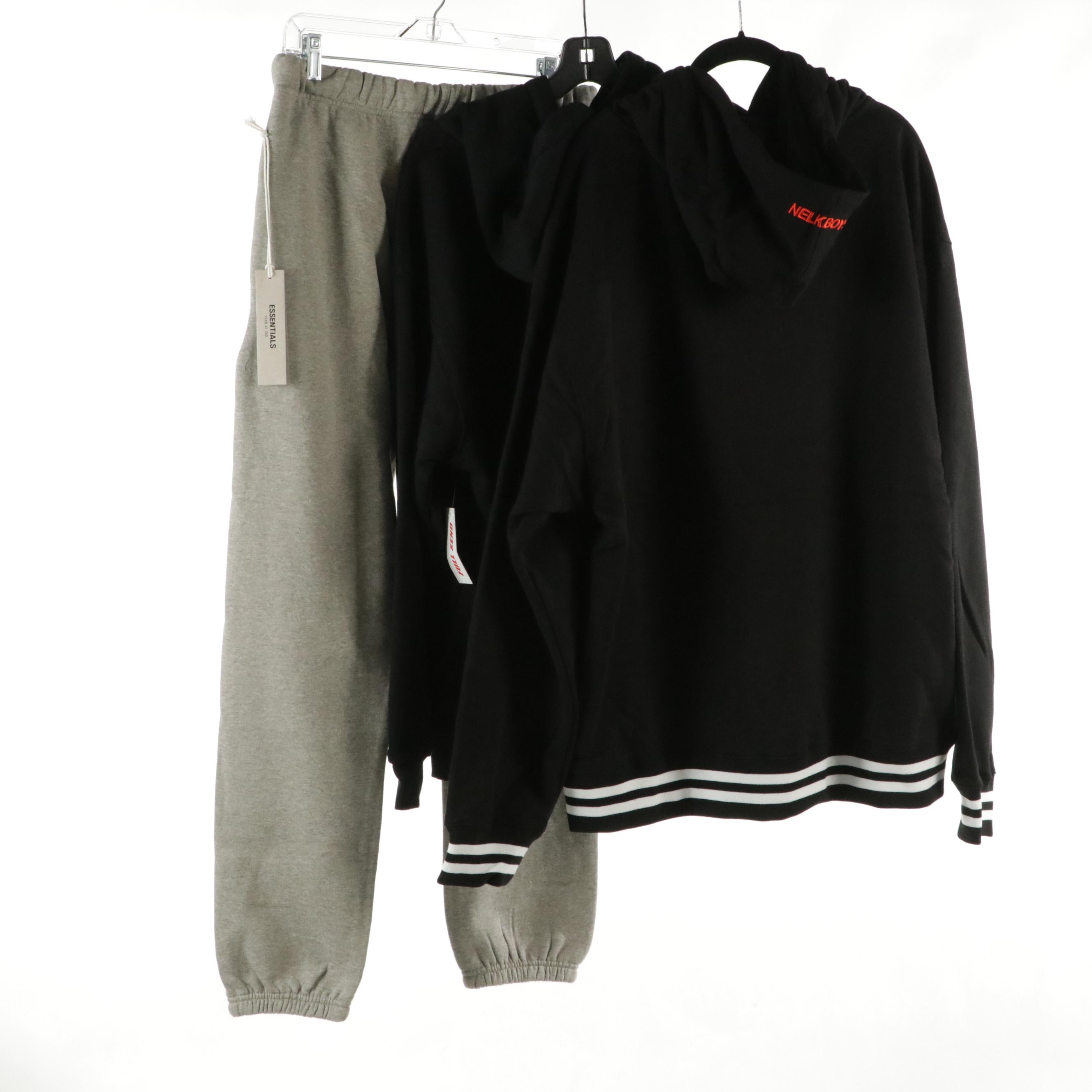 Men's Essentials Gray Jogger Sweatpants with Full Send "Nelk Boys" Sweatshirts