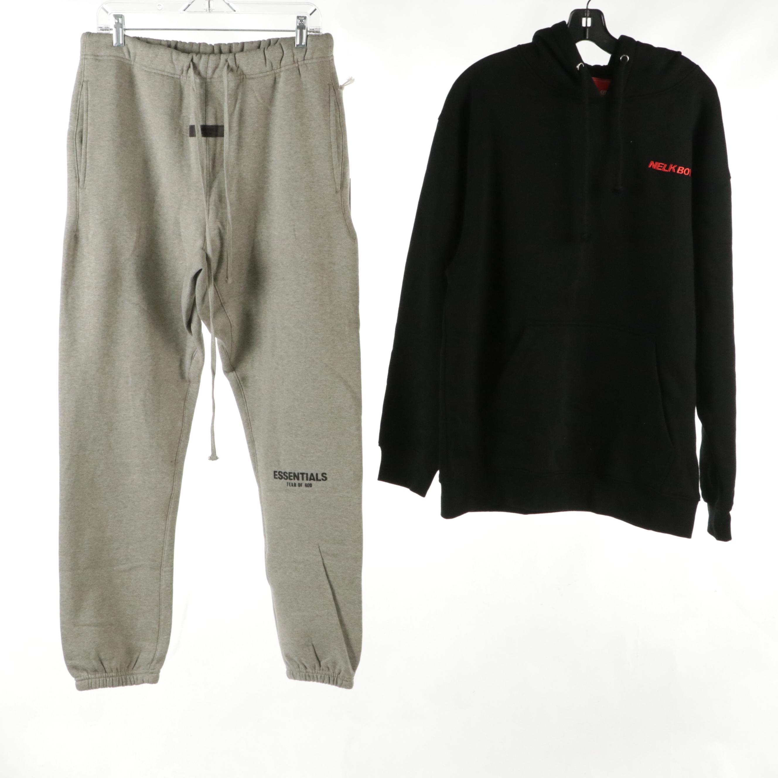 Men's Essentials Gray Jogger Sweatpants with Full Send "Nelk Boys" Sweatshirts