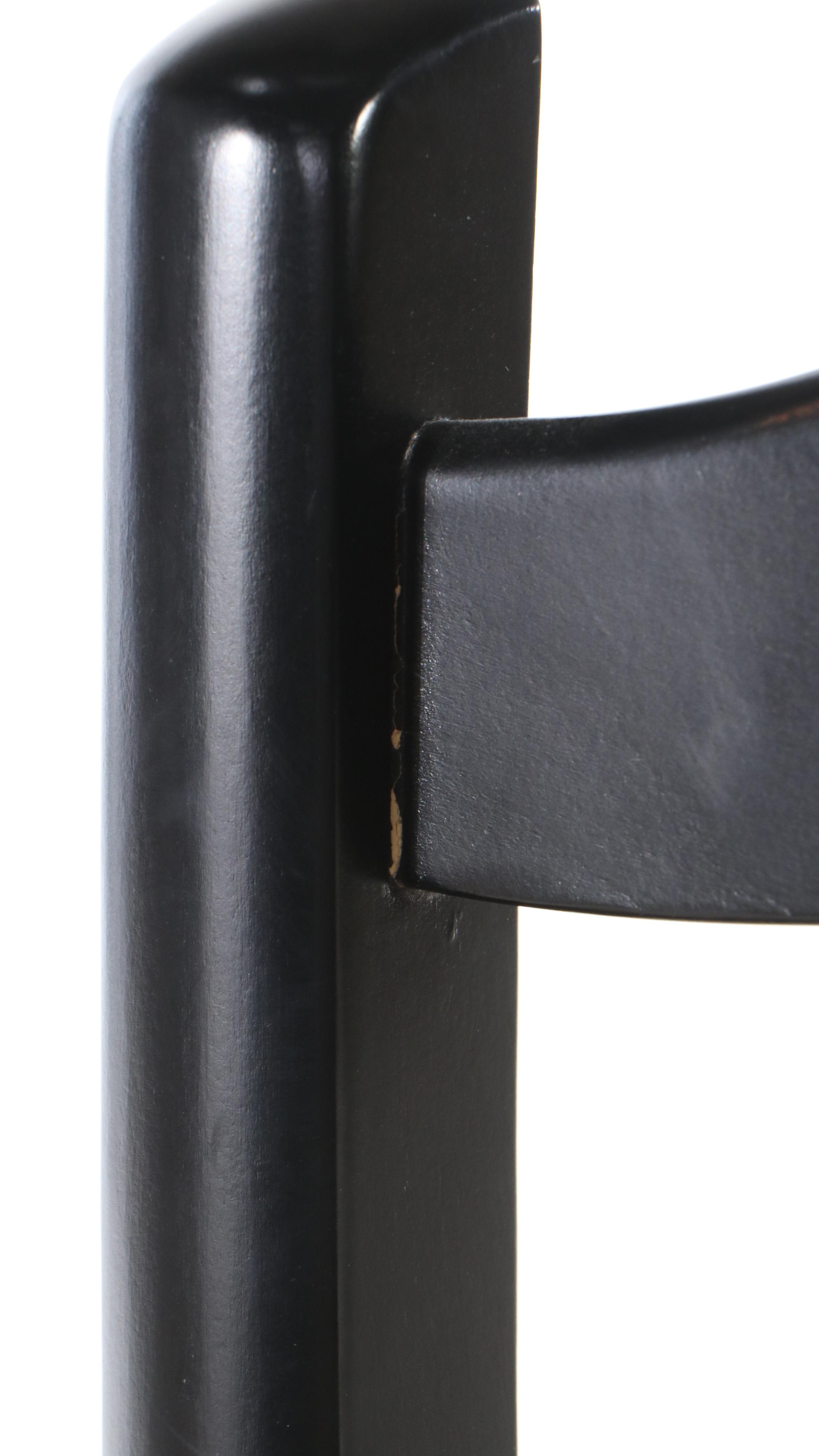 Pair of Contemporary Painted Barstools with Rush Seats