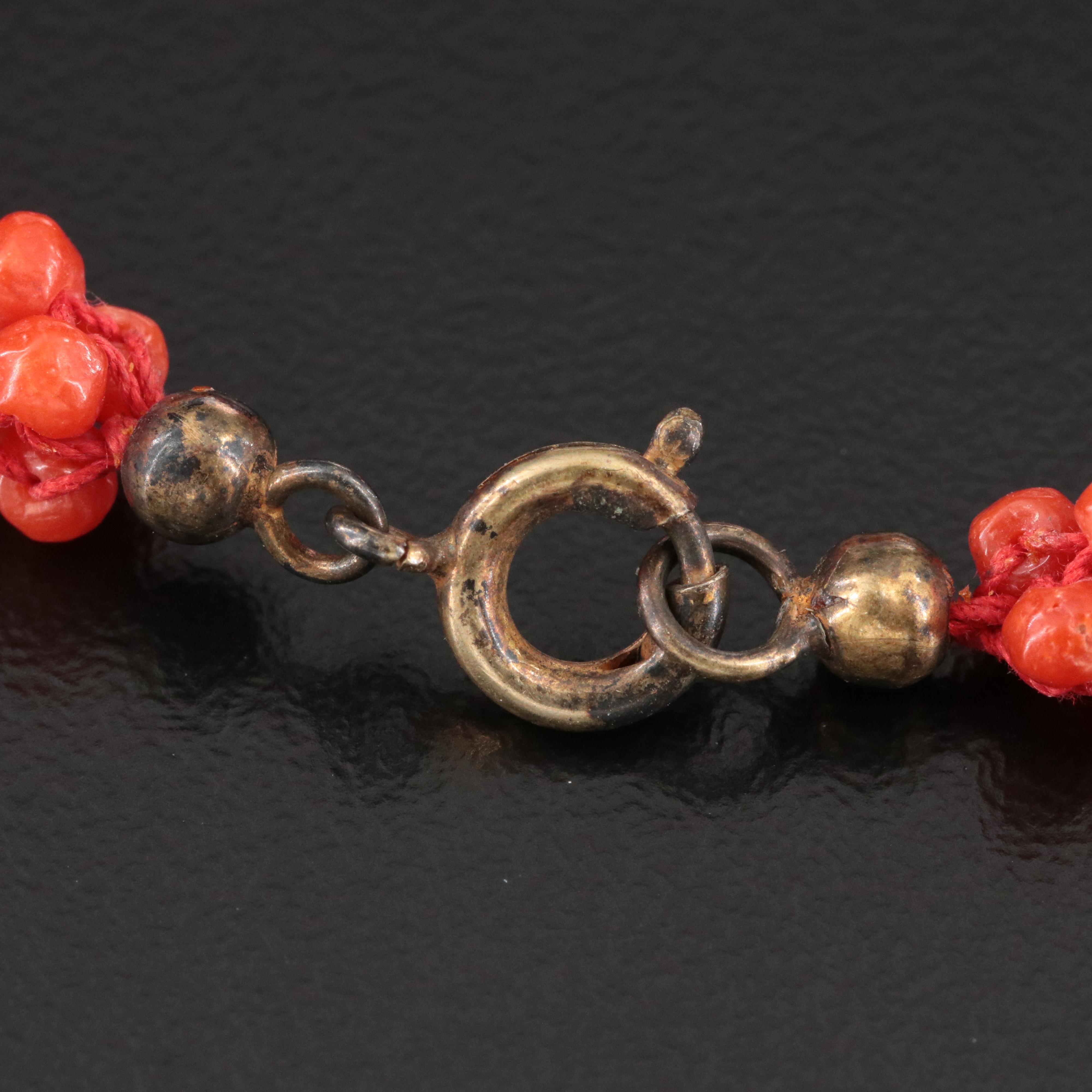Coral Bead Necklace and Bracelet